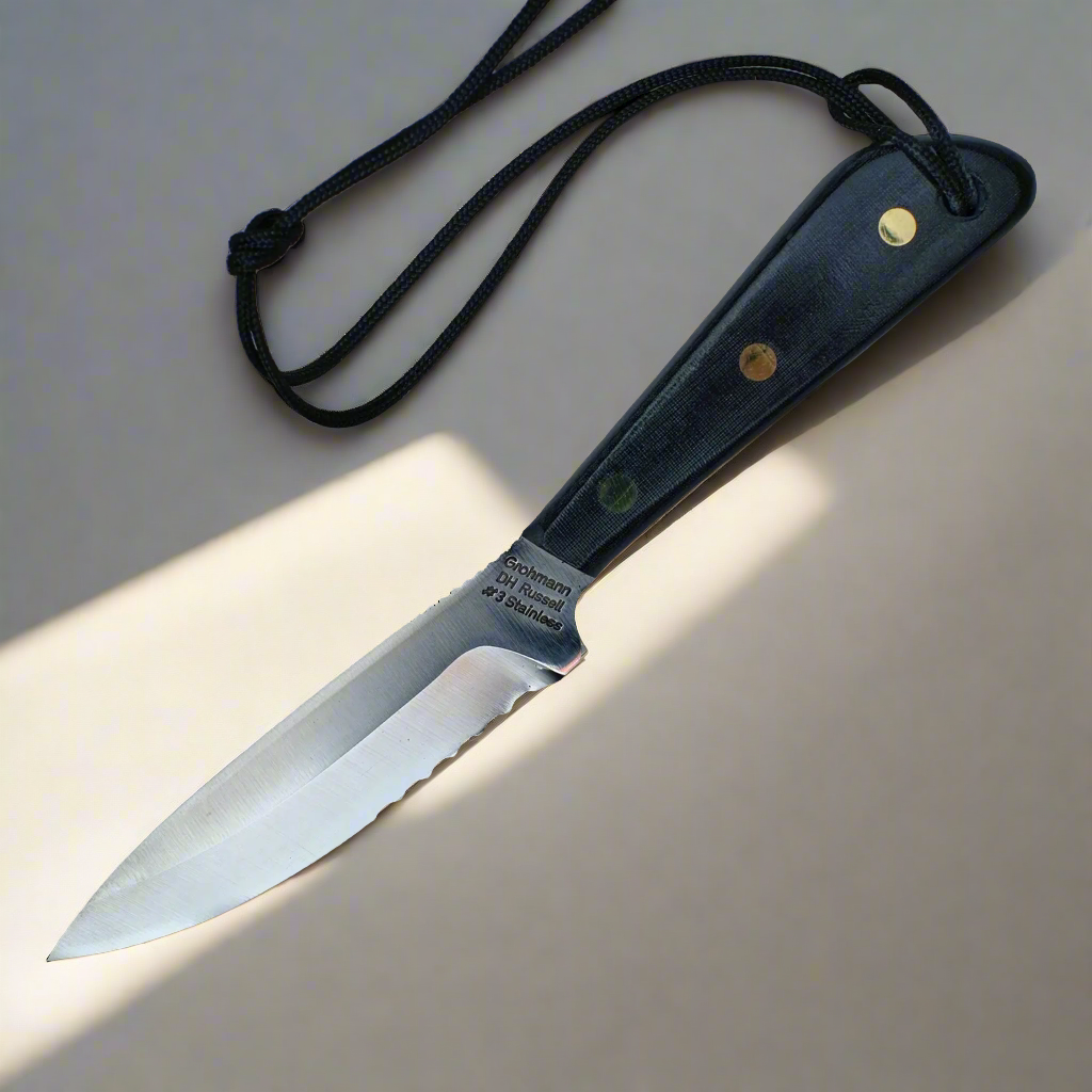 The D.H. Russel Boat Knife | Micarata handle Stainless Steel Serrated Blade| M3SW