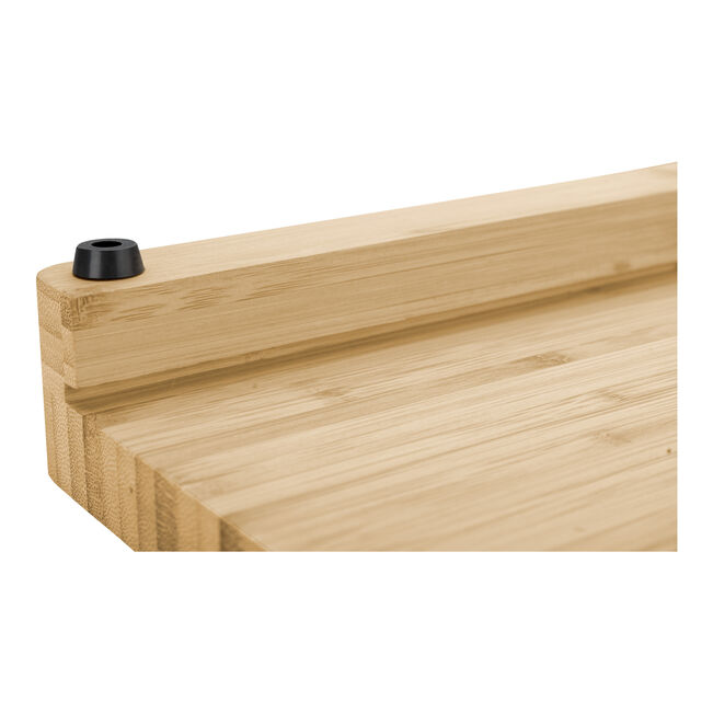 Zwilling BBQ+ Bamboo Cutting Board with Stainless Steel Tray, Juice Groove & Non-Slip Feet