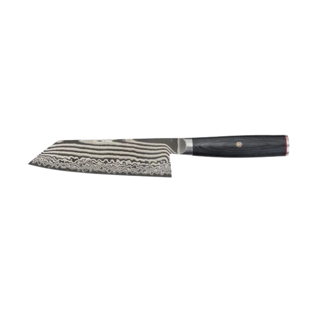 Miyabi Kaizen II 5000FCD 7-inch Bunka knife – Japanese Damascus Steel with a unique blade design.