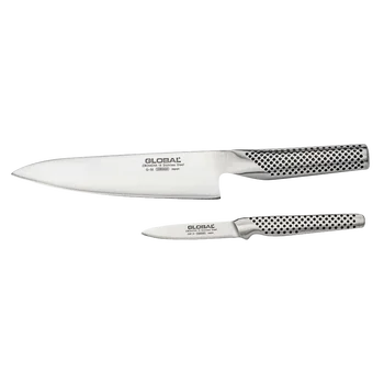 Global 2-Piece Kitchen Knife Set - Cromova 18 Steel Chef Knife & Peeler Knife | Premium Quality