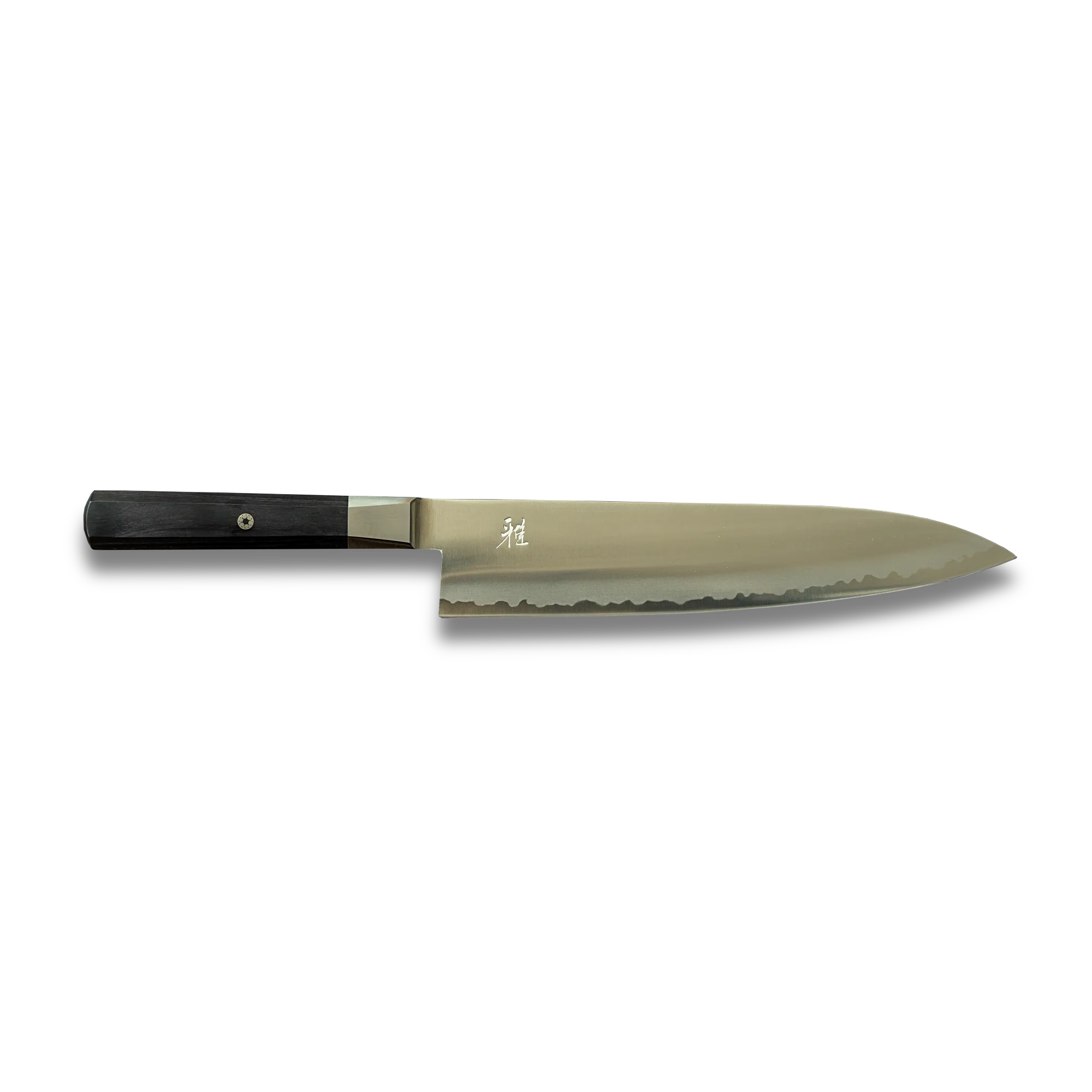 A 9.5-inch MIYABI 4000 FC Gyutoh knife with a brown handle and a Katana-edge blade.