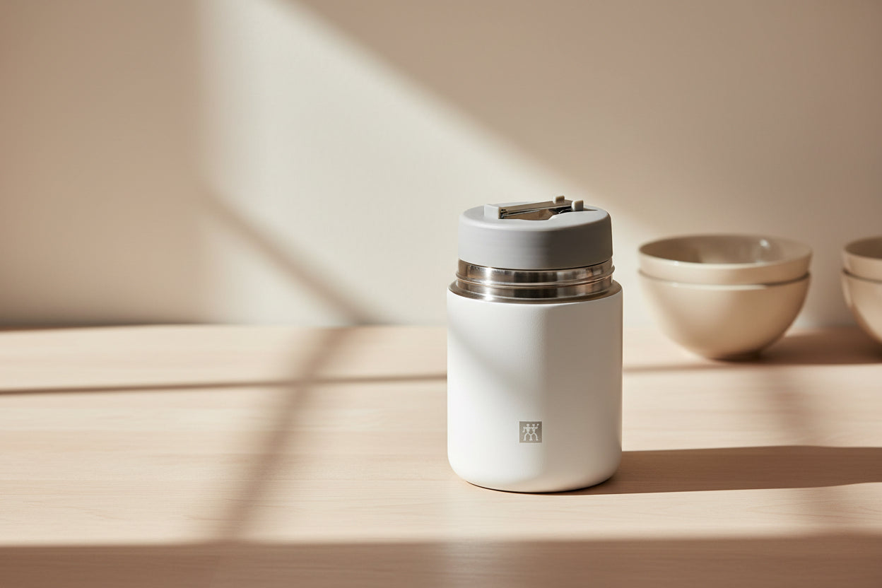 ZWILLING Thermo Food Jar 700ml Stainless Steel with double-wall vacuum insulation, keeps food hot or cold for hours.