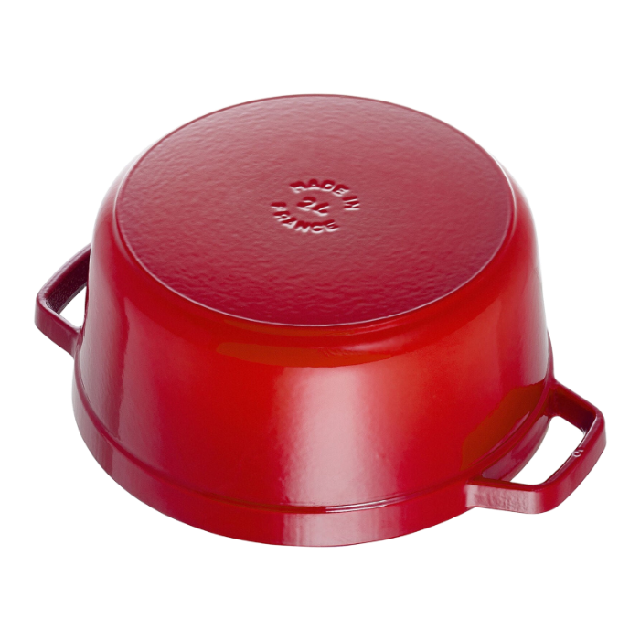 STAUB La Cocotte 5.25 L Cast Iron Round Cocotte, Cherry
