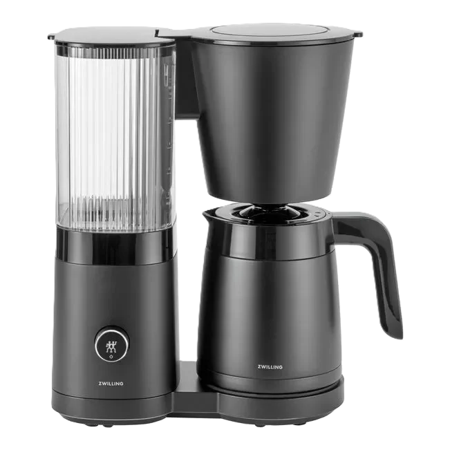 ZWILLING ENFINIGY Thermal Carafe Coffee Maker, SCA Certified in black, barista-quality home brewing machine.