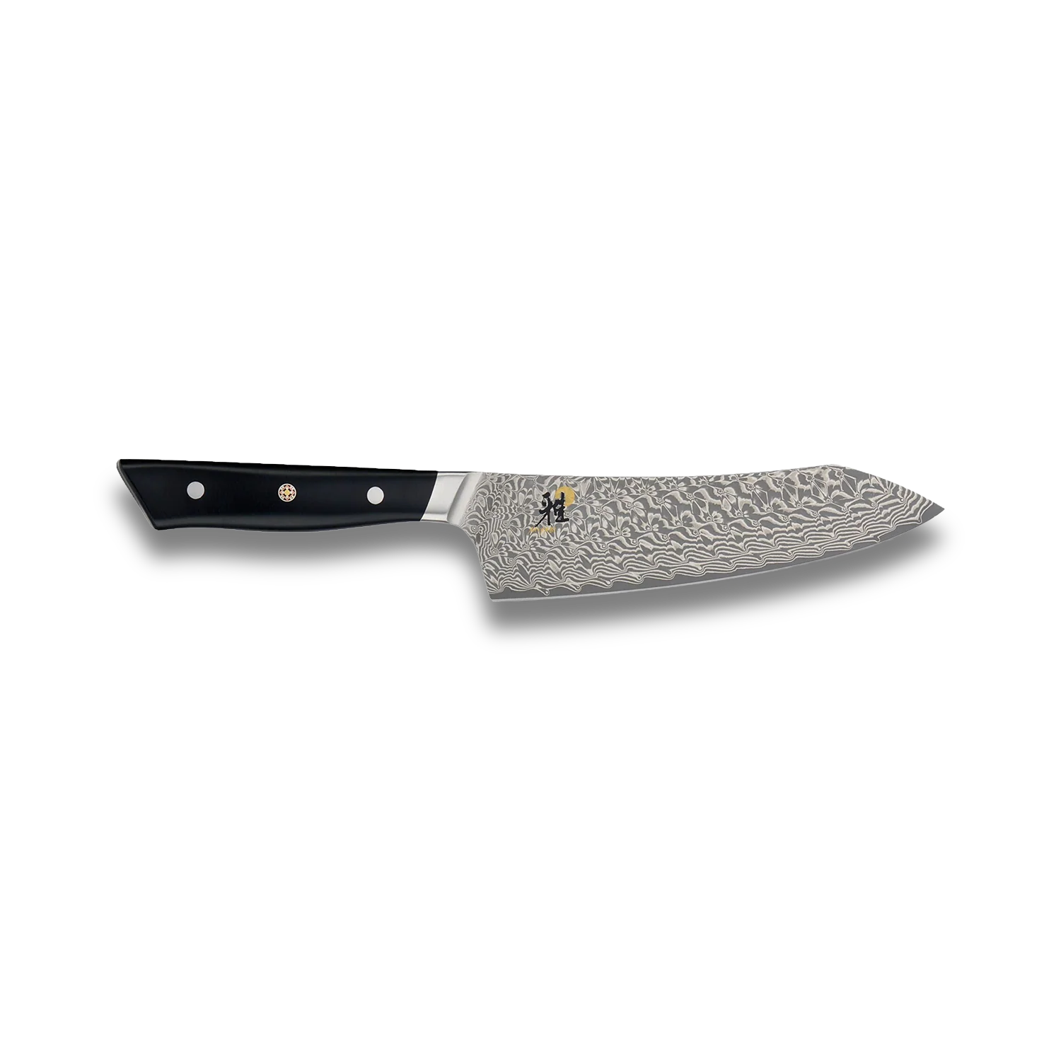 Miyabi Hibana 800DP 7” Rocking Santoku Knife 49-Layer Spark Damascus with premium steel core for precision cutting.