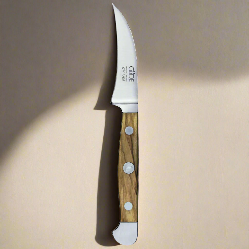 ALPHA OLIVE | Couteau d’appariement 2.36 » | Manche en acier forgé / bois d’olivier