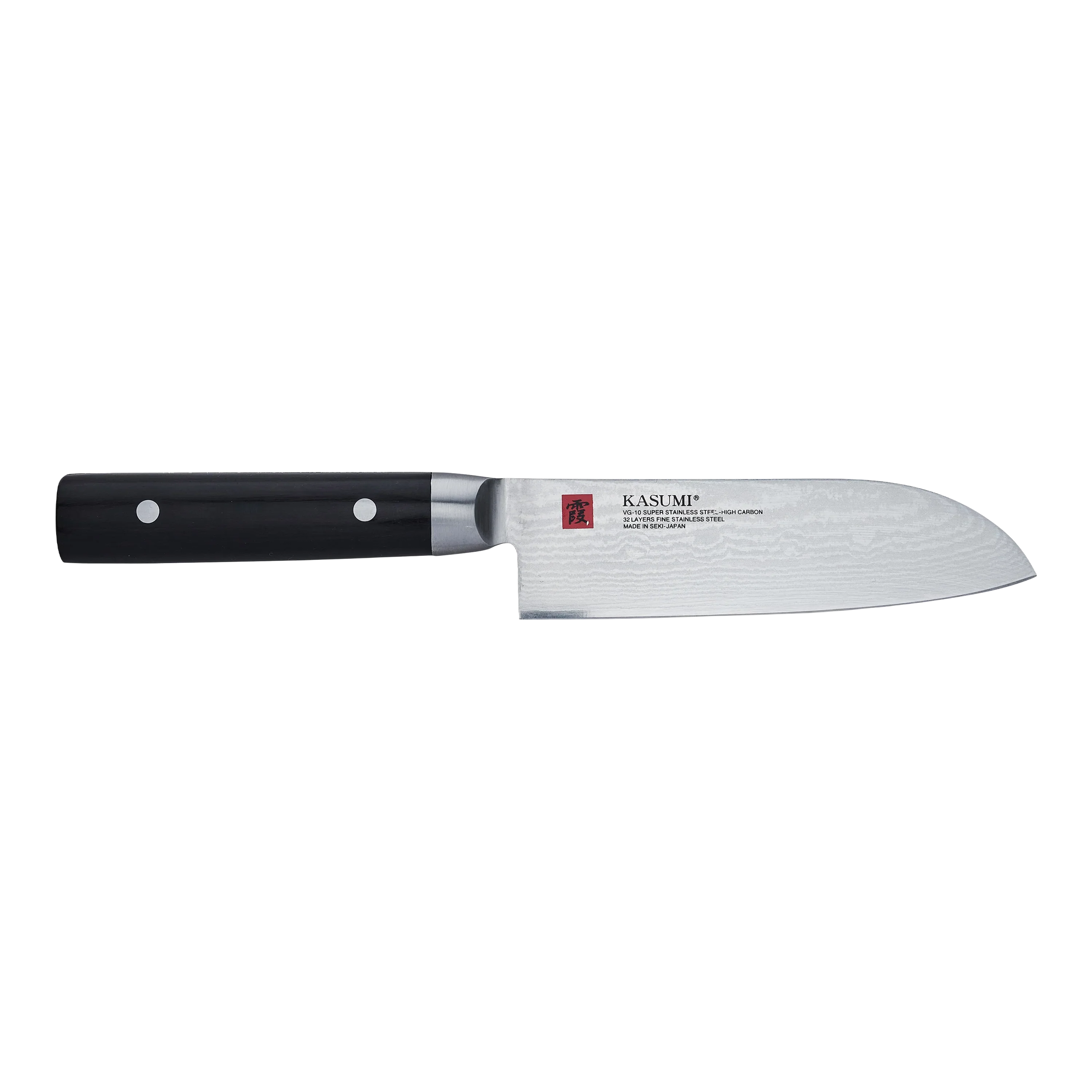 Kasumi Damascus Santoku 13cm – VG-10 Compact Chef Knife, Japan