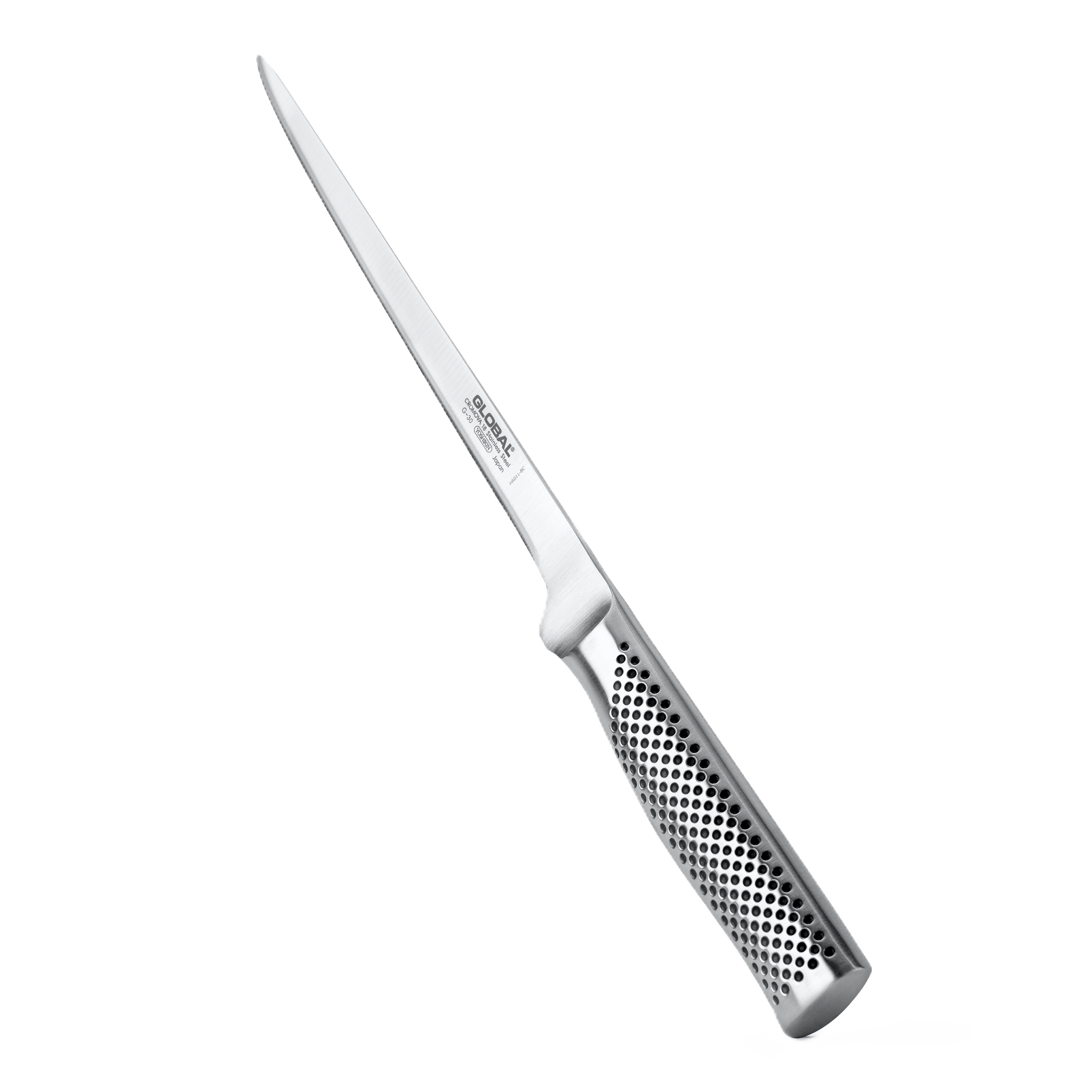 GLOBAL Swedish Filet Knife 8.3" – Flexible Blade, CROMOVA 18 Steel,Japan