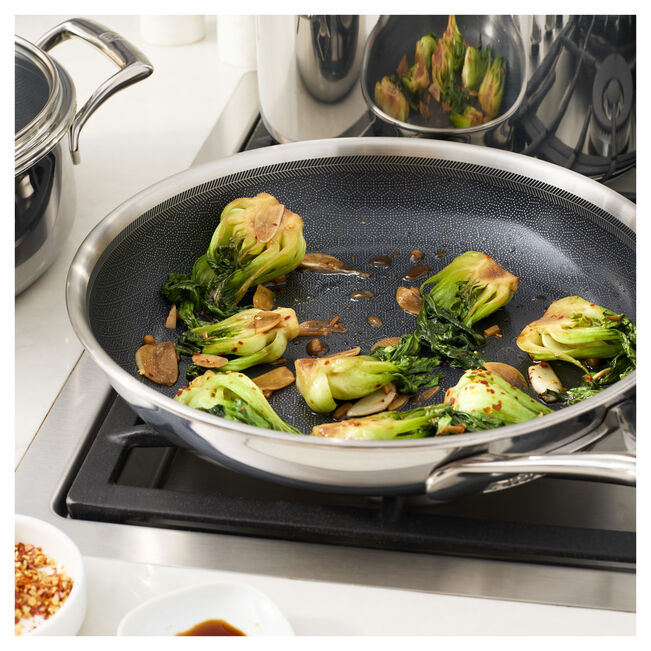 ZWILLING Peak 10 Piece Stainless Steel Cookware Sets frypan on induction cooker