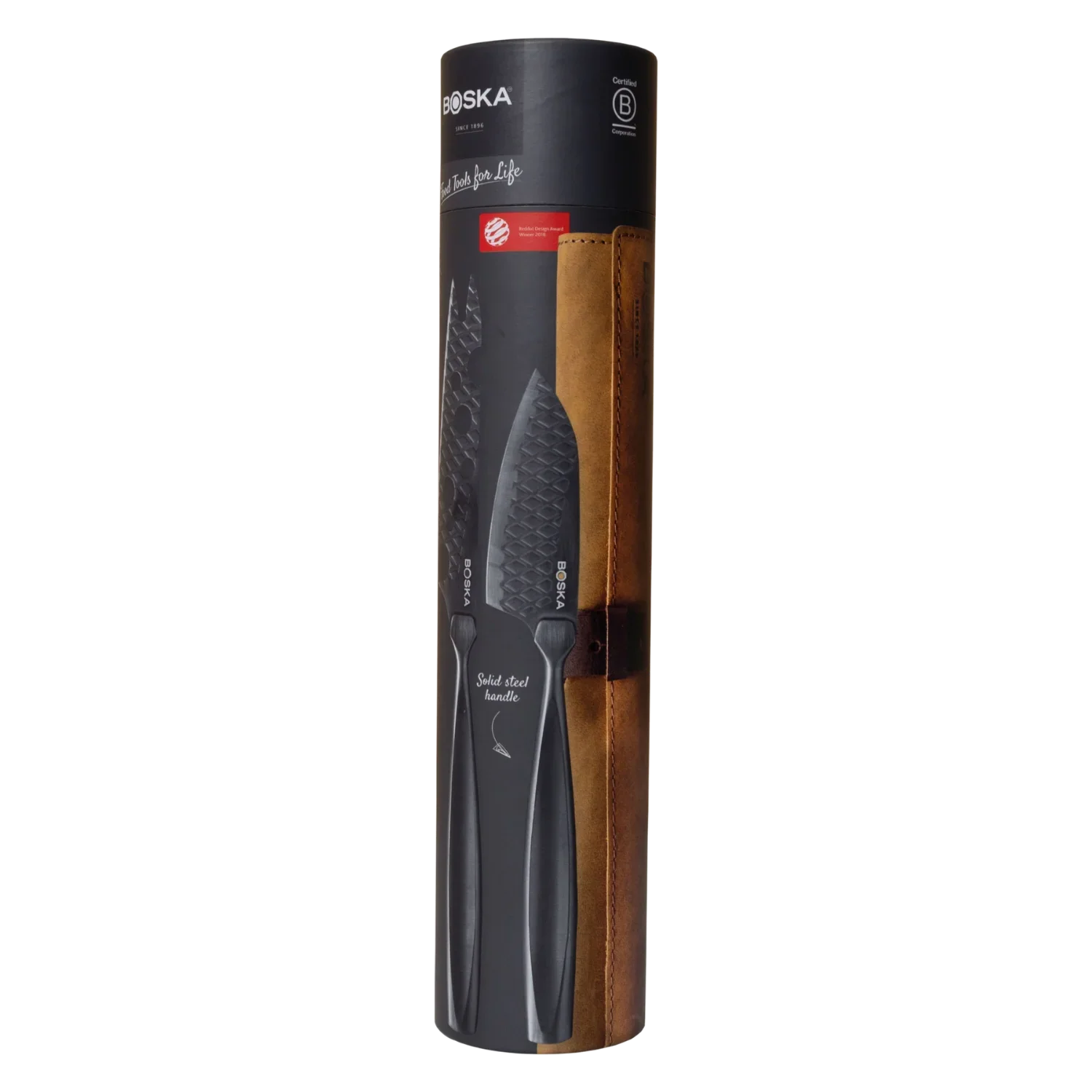 BOSKA Monaco+ 3-Piece Cheese Knife Set with Leather Roll