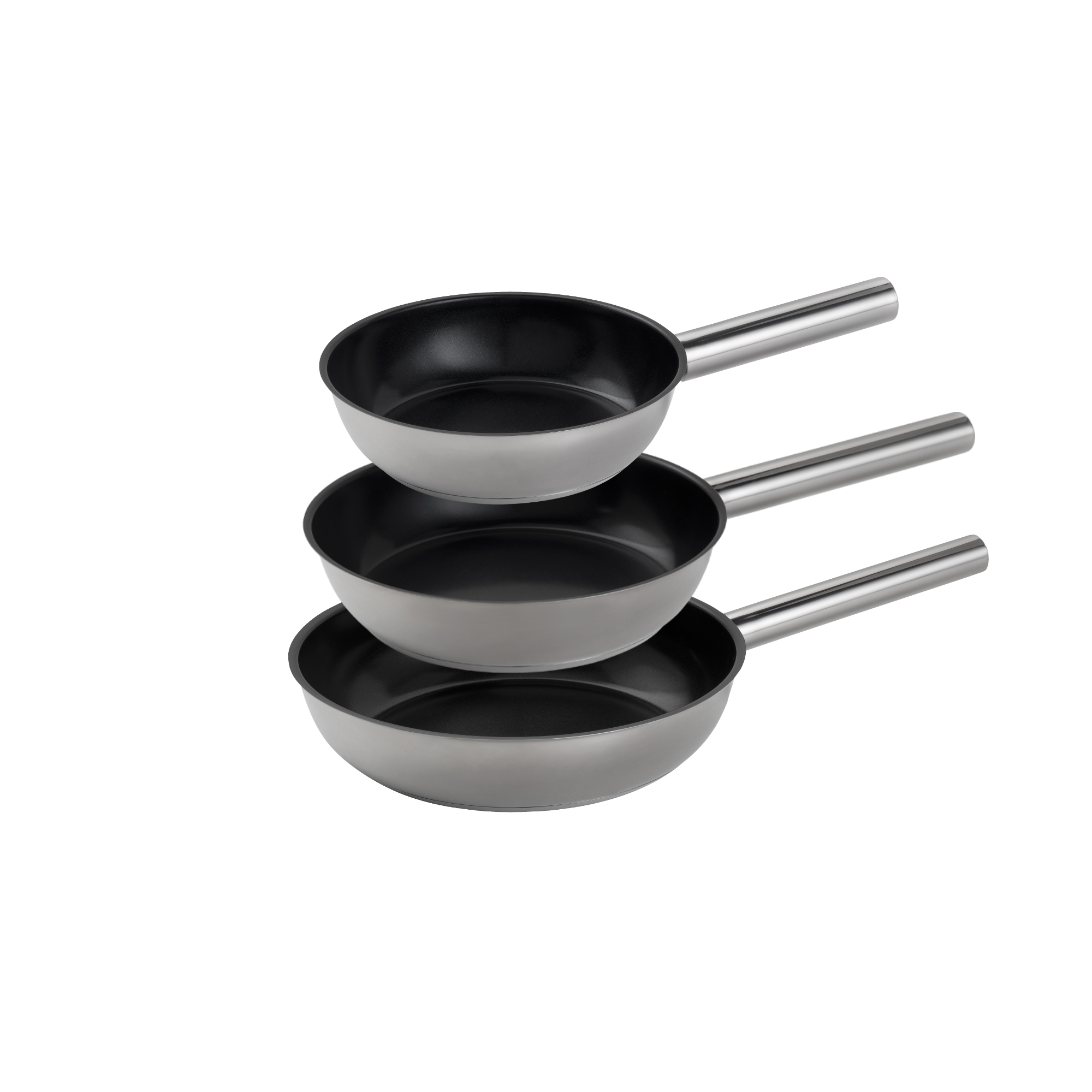 COMBEKK - 3-Piece Ceramic Stainless Steel Skillet Set