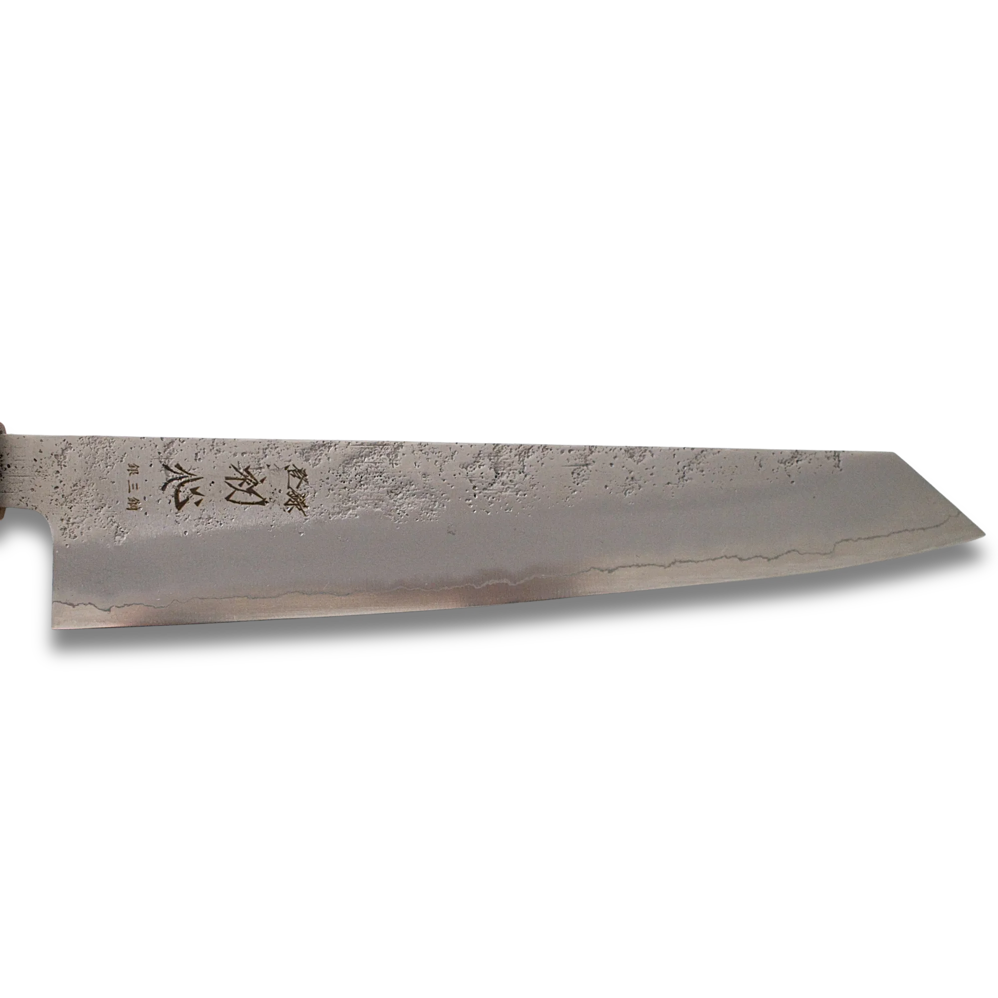 Ginrei Silver 3-Layer Nashiji Kiritsuke Gyuto 205mm Olive Wood Handle
