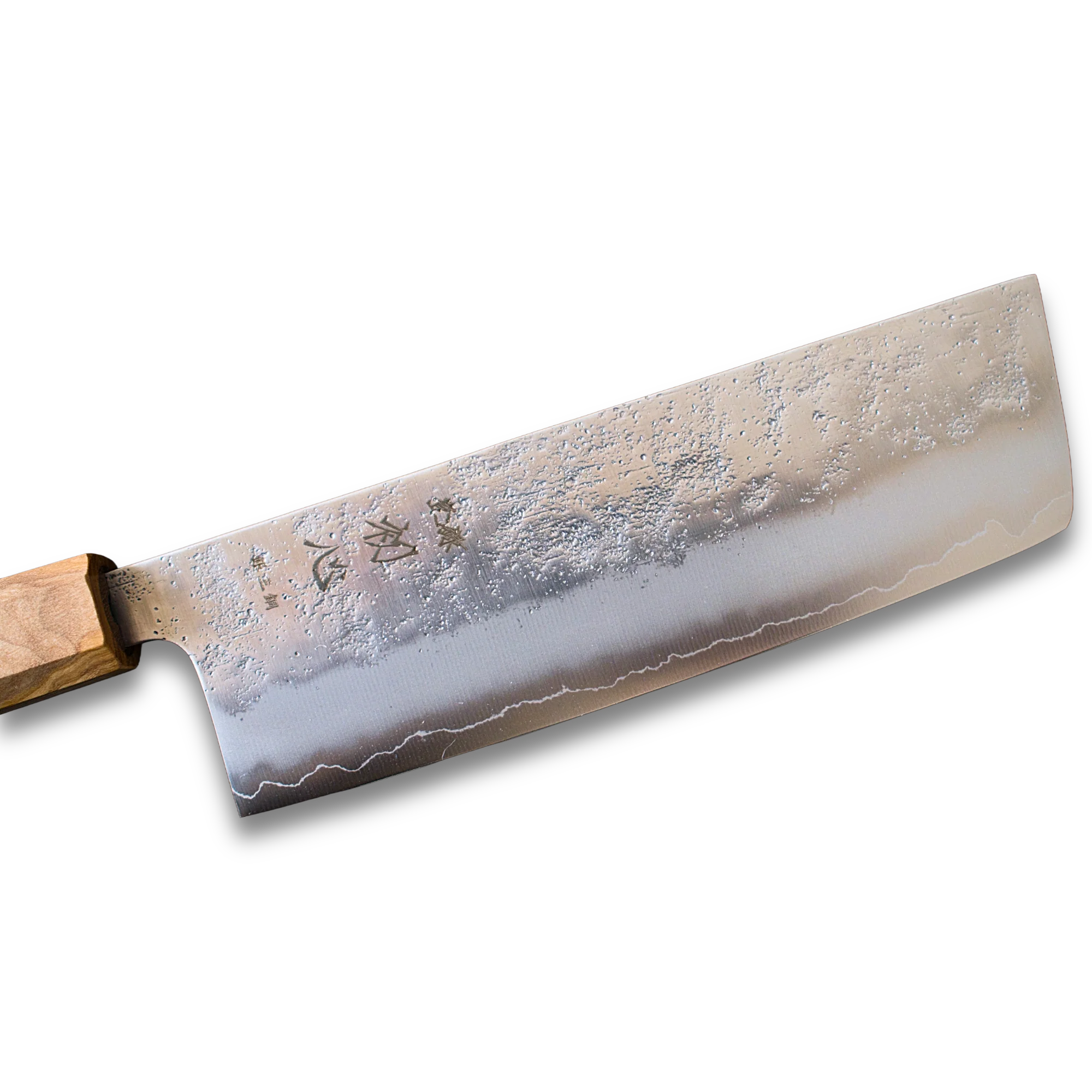 ginrei silver 3-layer nashiji nakiri 170mm olive wood handle