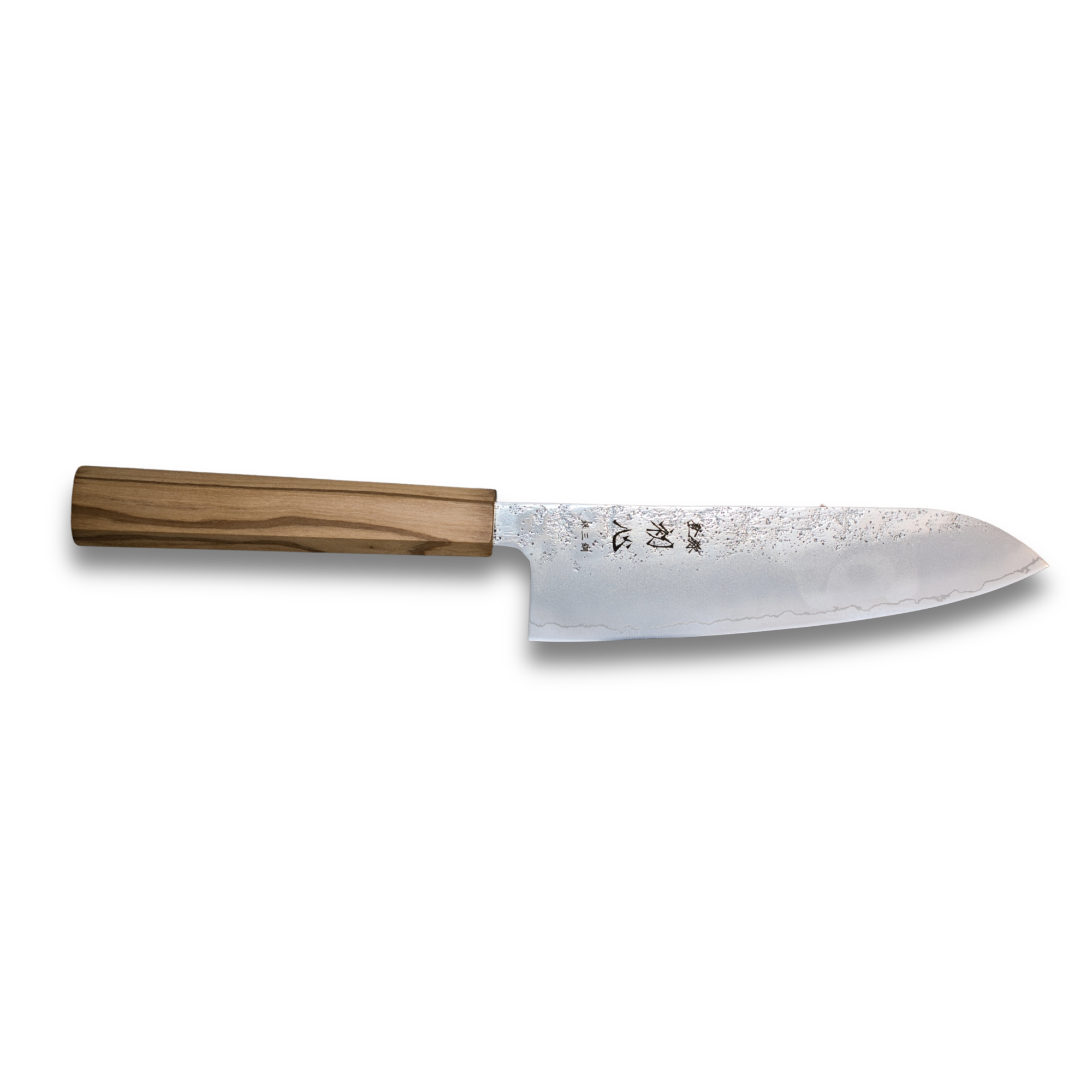 Ginrei Silver 3-Layer Nashiji Santoku 170mm Olive Wood Handle
