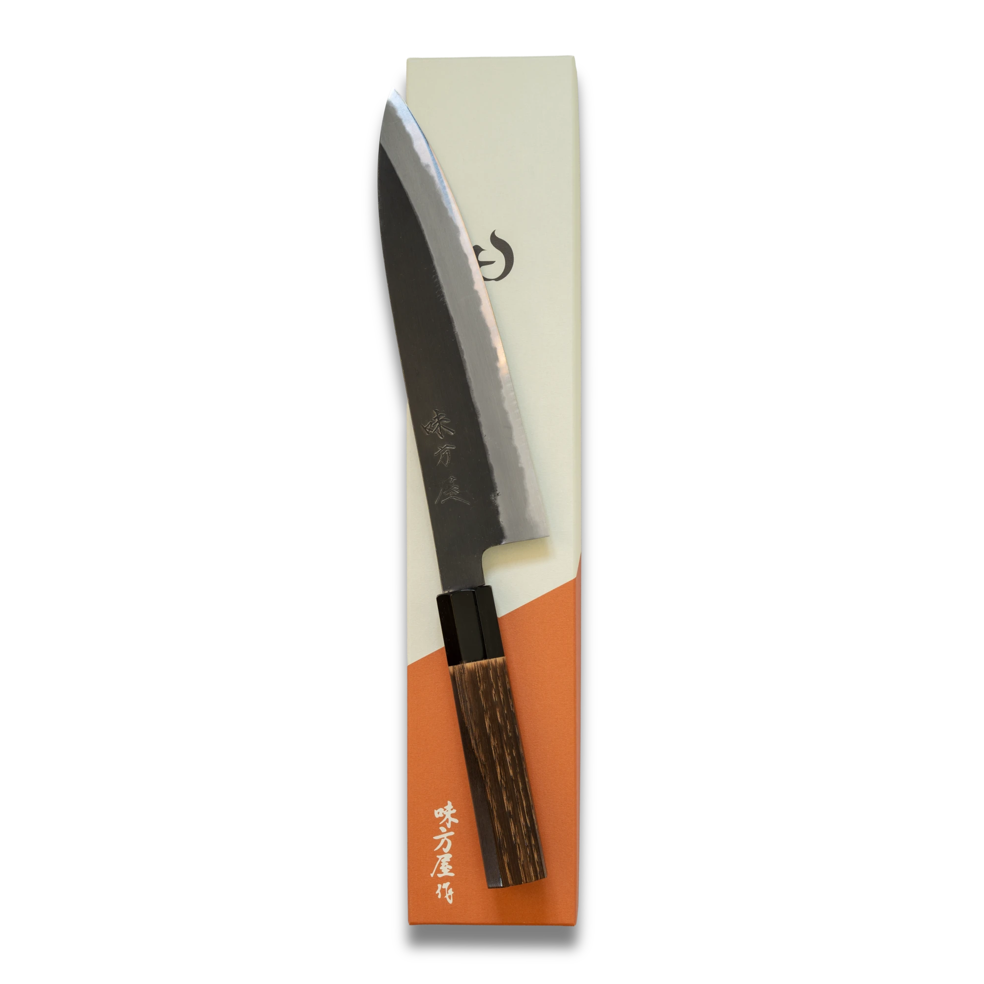 Hinoura Ajikataya 210mm Gyuto Knife – White #2 Carbon Steel | Kurouchi Finish