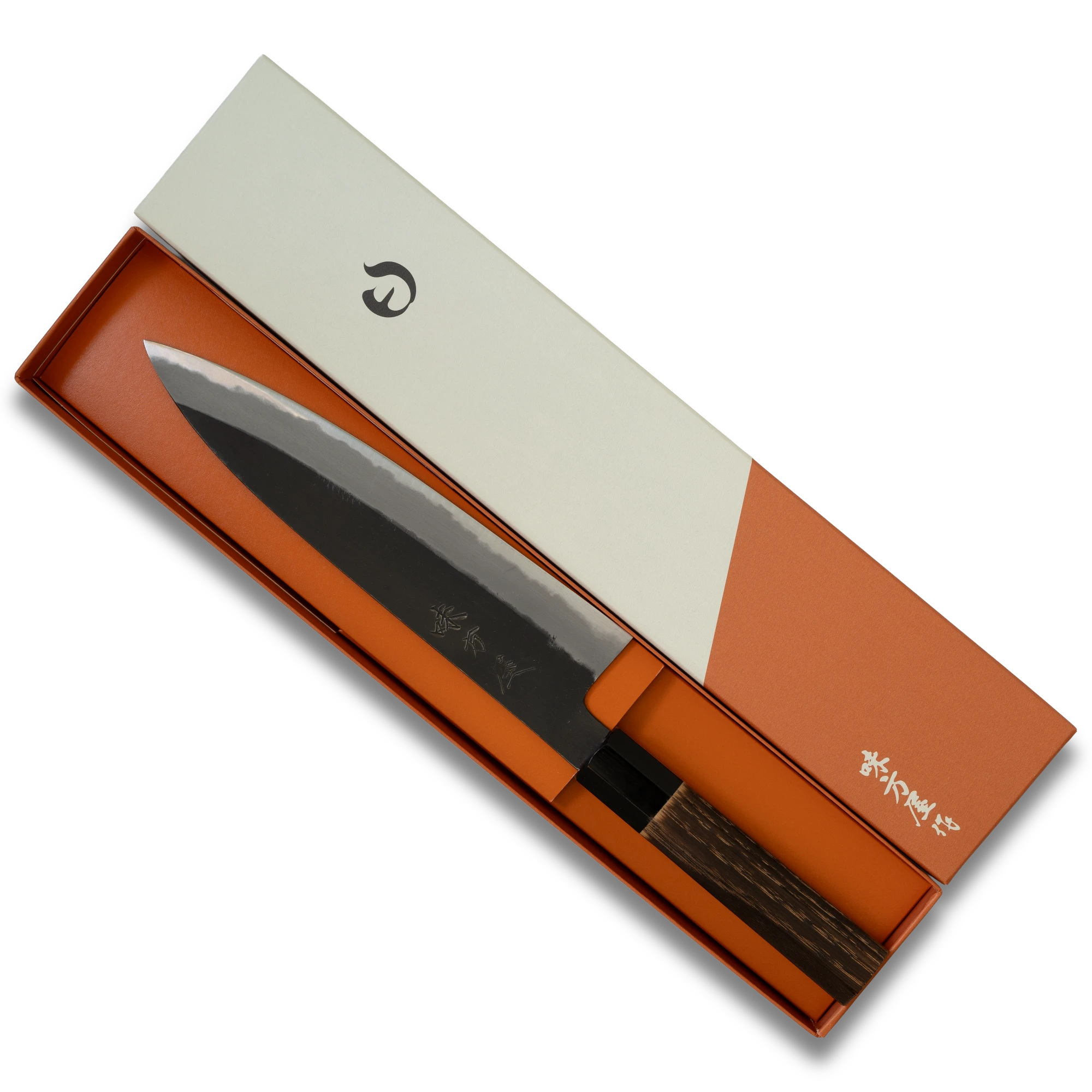 Hinoura Ajikataya 210mm Gyuto Knife – White #2 Carbon Steel | Kurouchi Finish