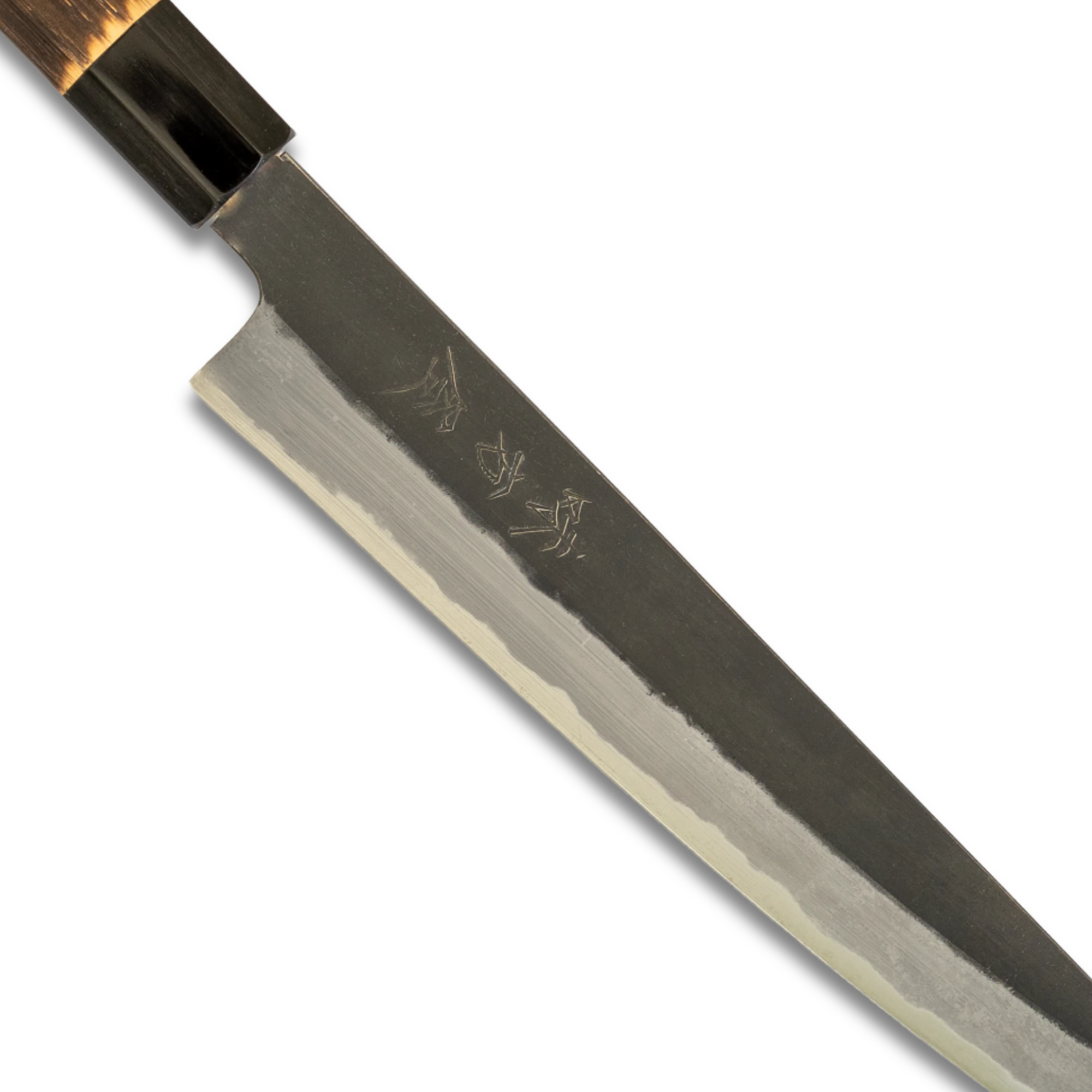 Hinoura Ajikataya 240mm Sujihiki Knife – White #2 Carbon Steel | Kurouchi Finish