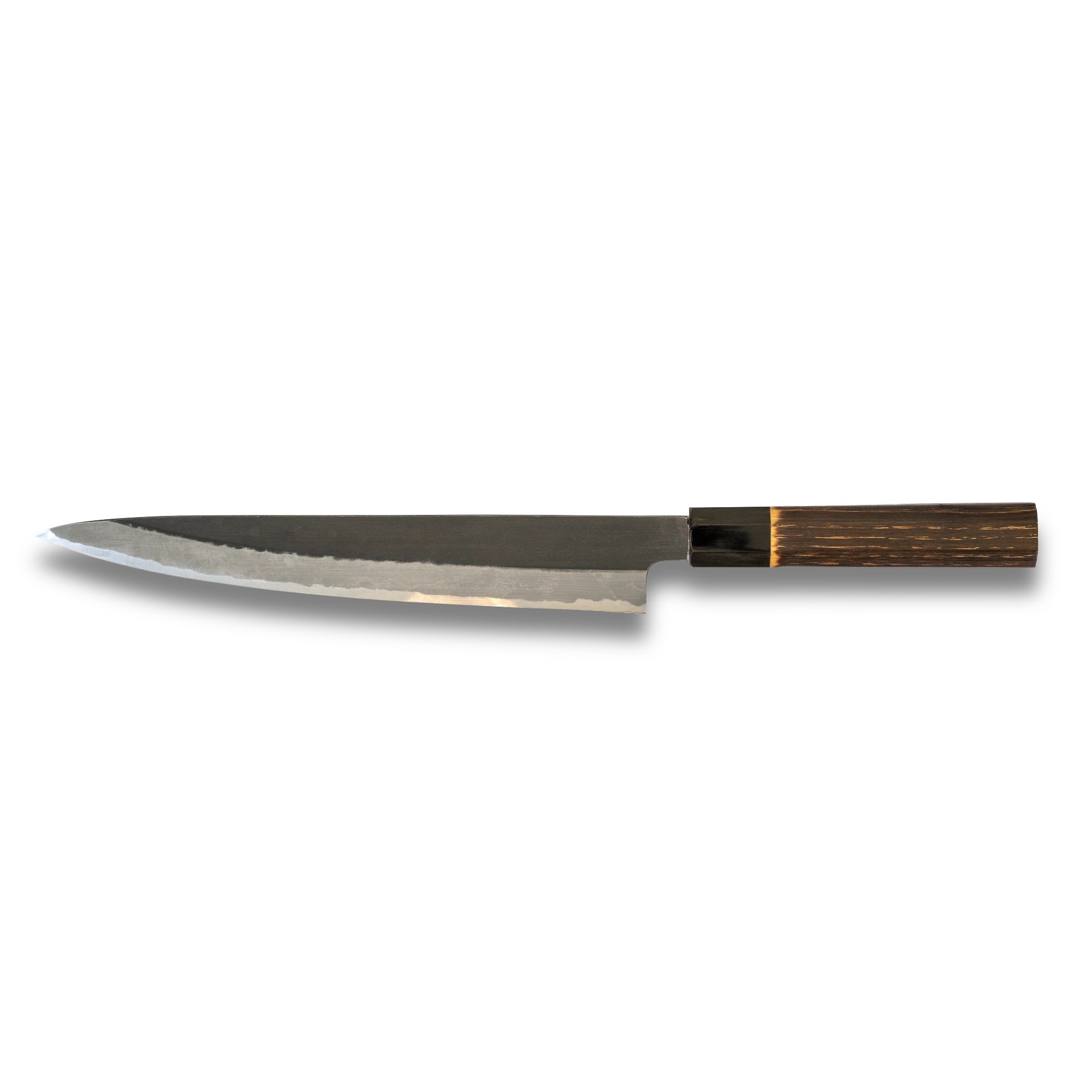 Hinoura Ajikataya 240mm Sujihiki Knife – White #2 Carbon Steel | Kurouchi Finish