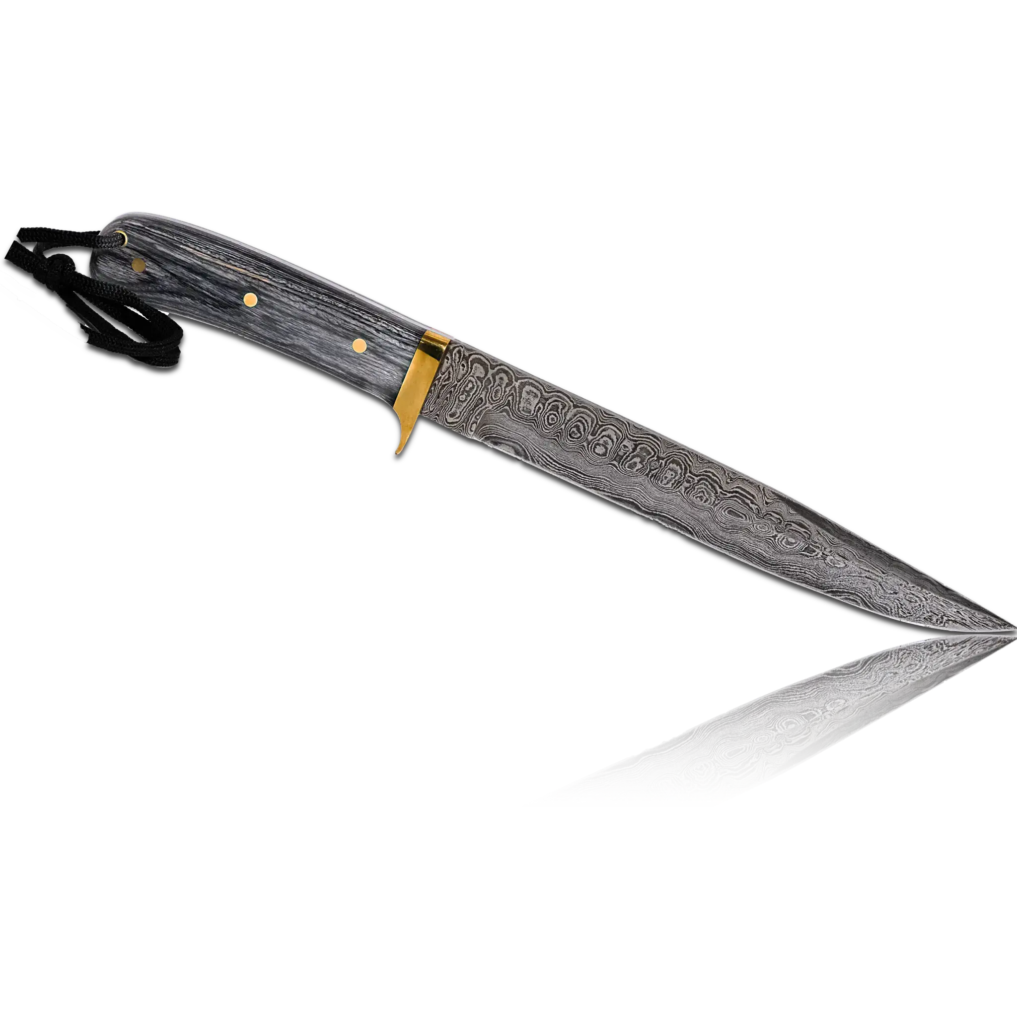 Ginza Steel - Hatif Damascus Steel Bowie Knife 8.5 inch blade