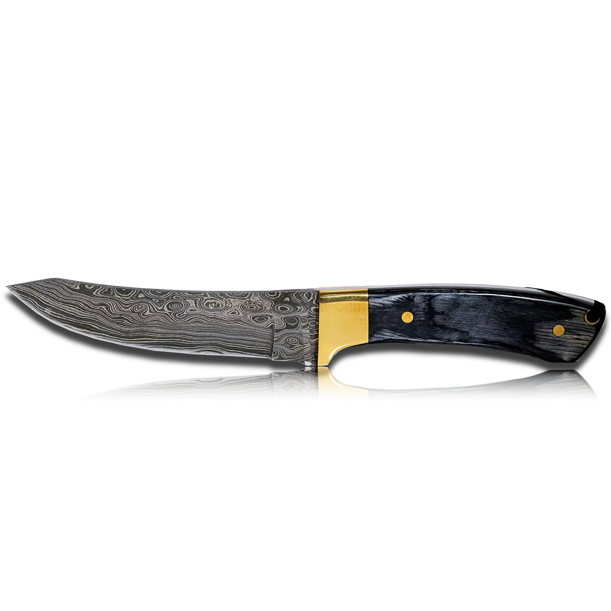 Hatif Hunter Special - Damascus Steel Skinner Knife 5 inch with Leather Sheath