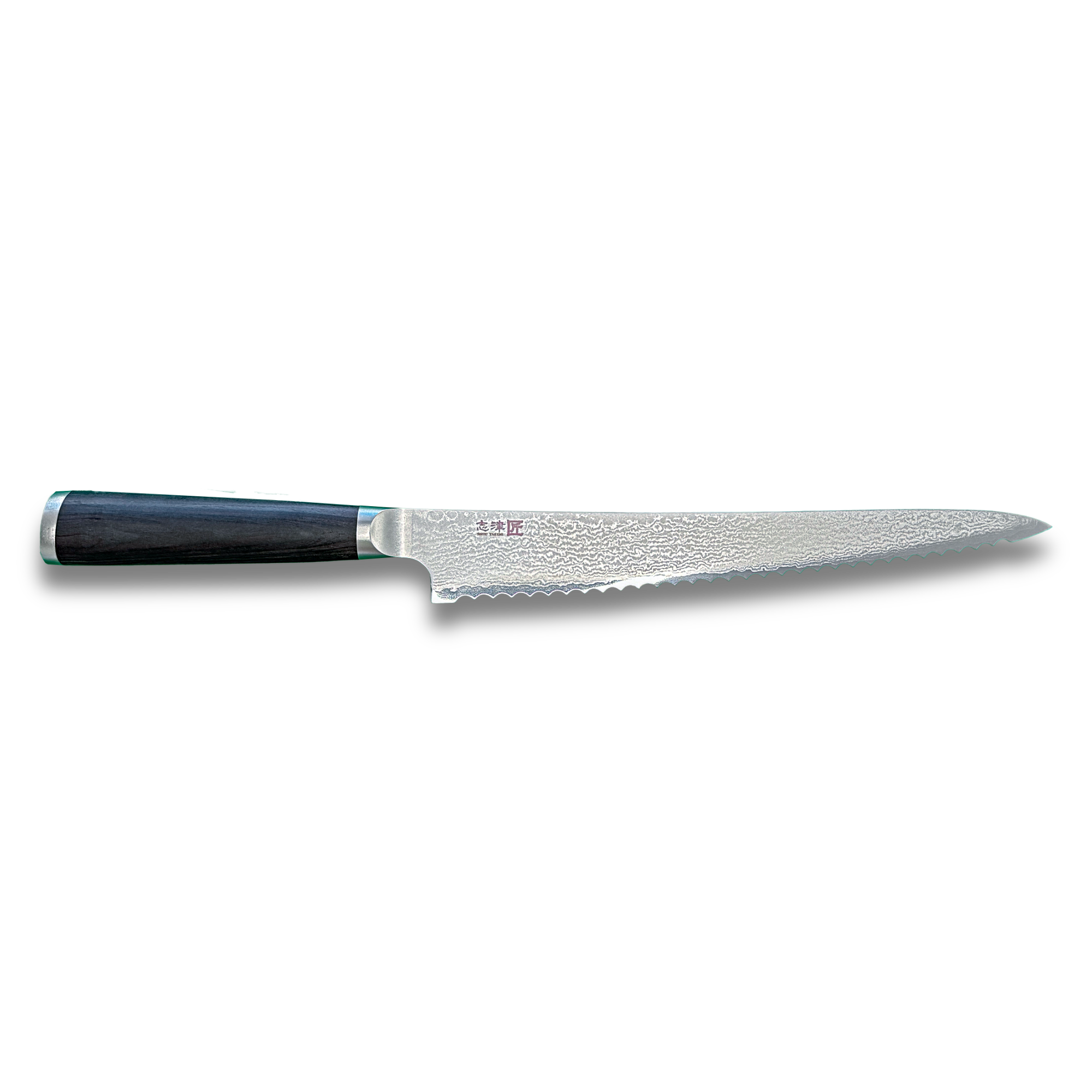Miyako SUS 240mm Bread Slicer | 33 Layer Damascus Steel Blade – Made in Japan