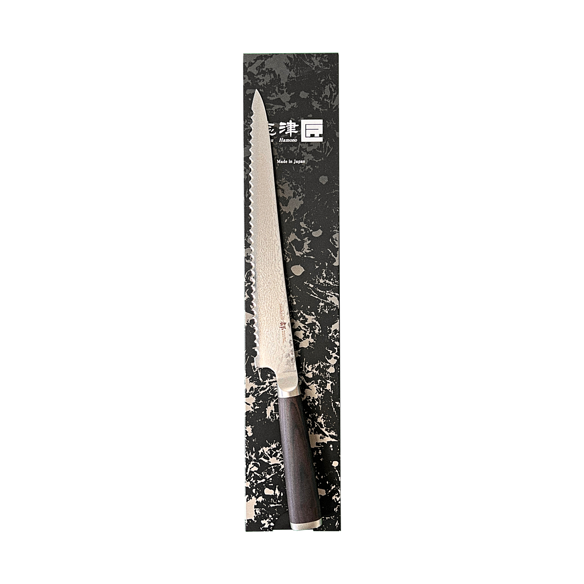 Miyako SUS 240mm Bread Slicer | 33 Layer Damascus Steel Blade – Made in Japan