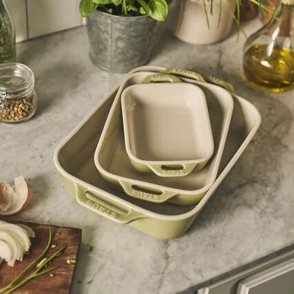 STAUB Macaron Baker Set – 3-Piece Rectangular Pastel Stoneware