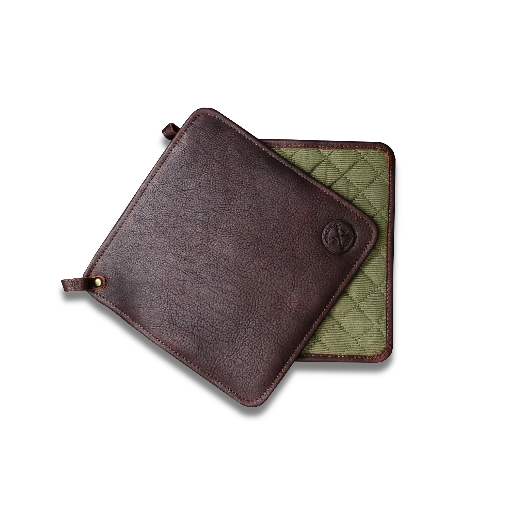 WITLOFT | Potholder Set of 2pcs Leather - Dark Brown