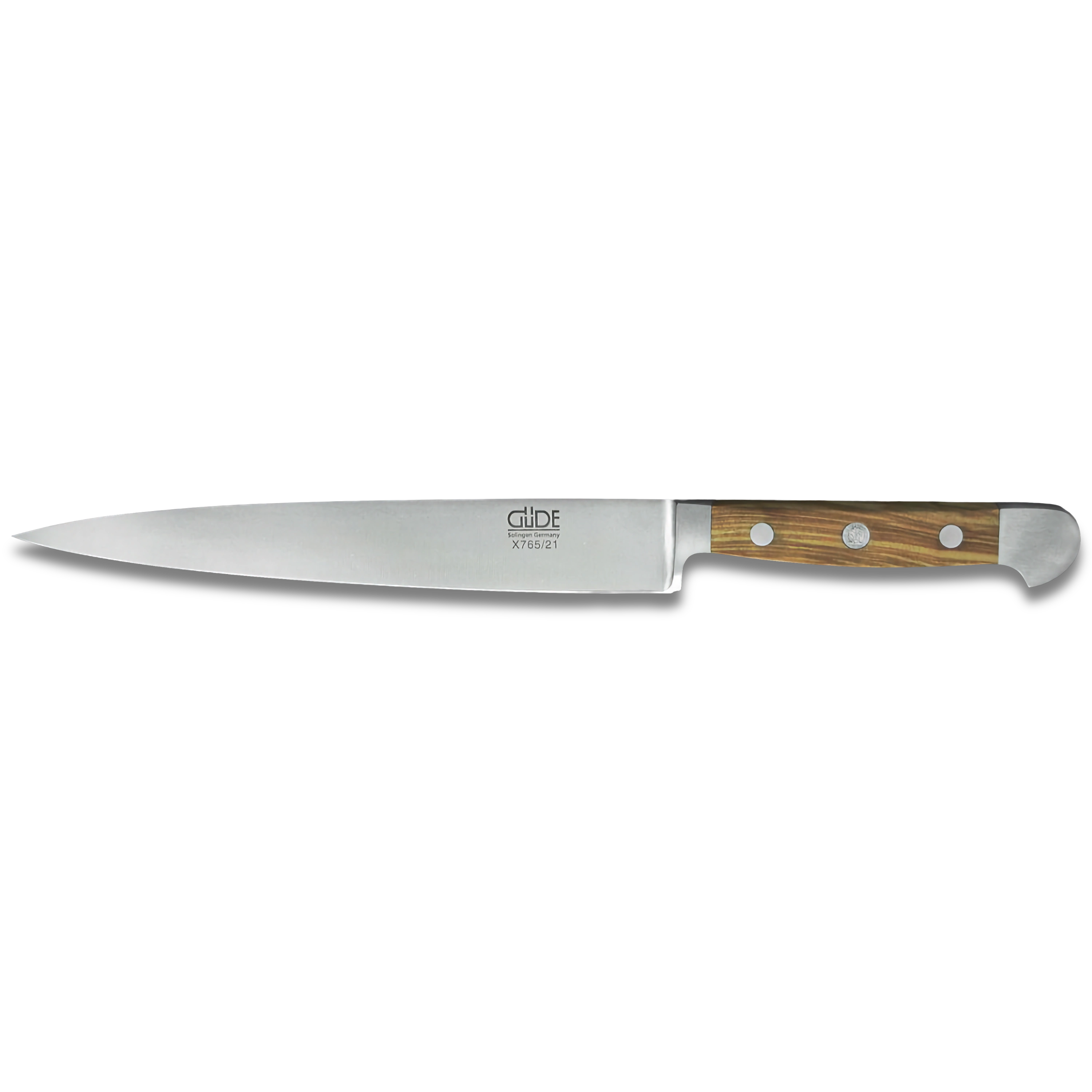 OLIVE ALPHA | Couteau à Trancher / JAMBON 8" | Acier Forgé / Manche en Bois d'Olivier
