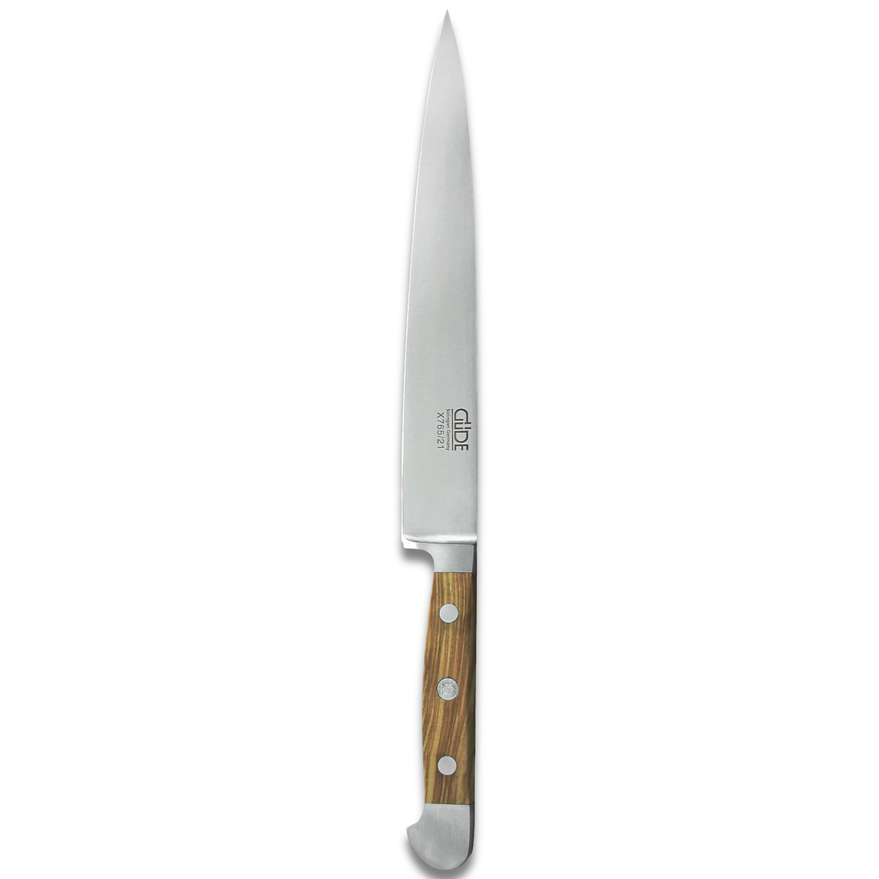 OLIVE ALPHA | Couteau à Trancher / JAMBON 8" | Acier Forgé / Manche en Bois d'Olivier