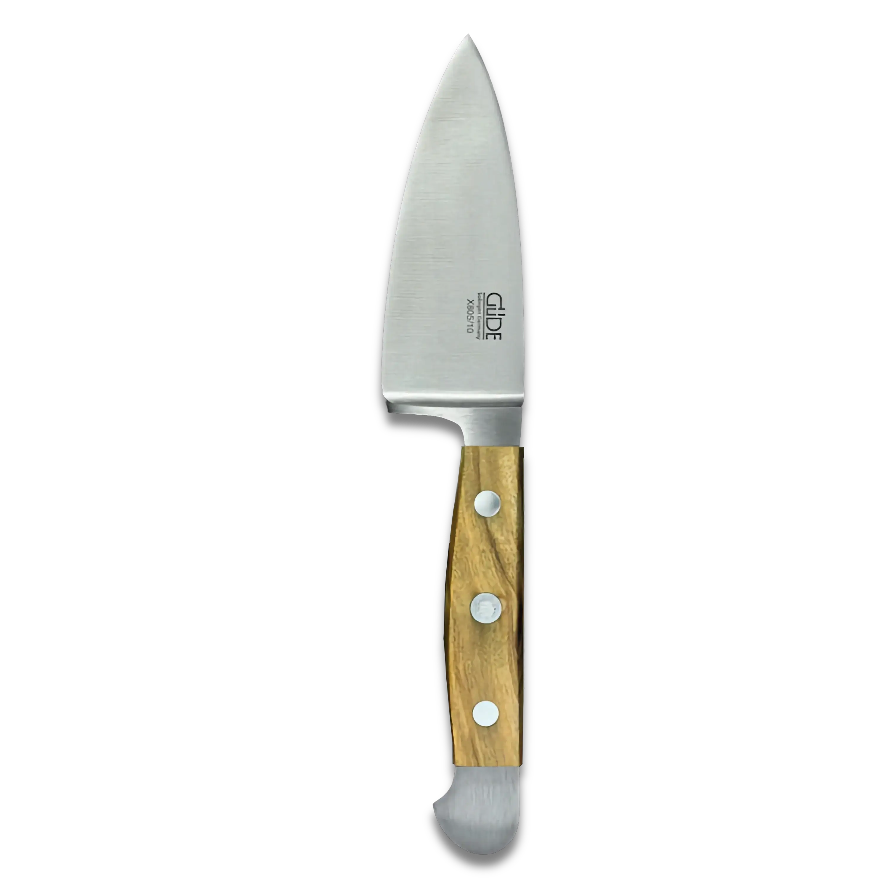 ALPHA OLIVE | Hard Cheese Knife 4" Blade | Forged Steel / Olive wood handle