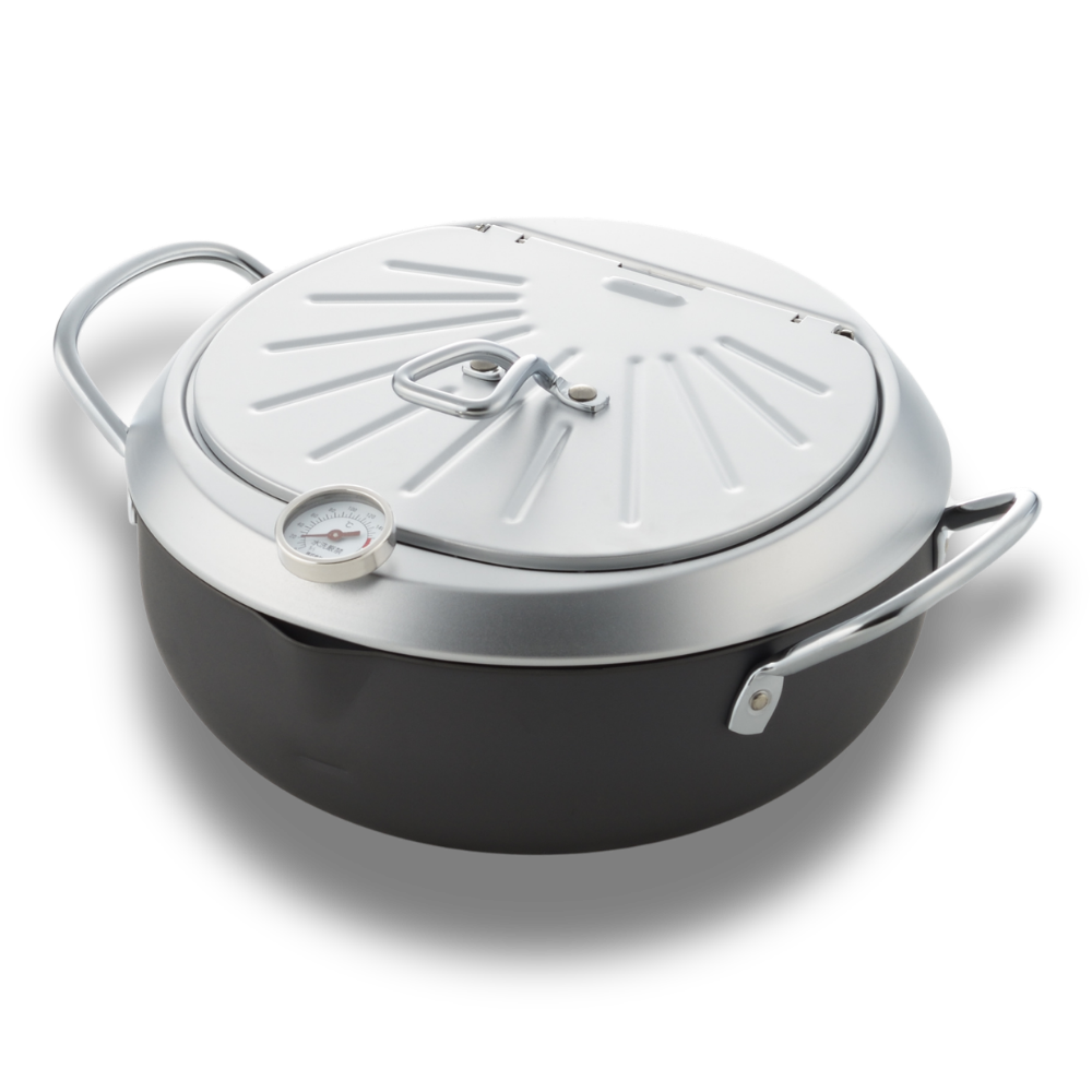 Yoshikawa GOGI Tempura Pot 24cm – Stainless Steel Drip Lid