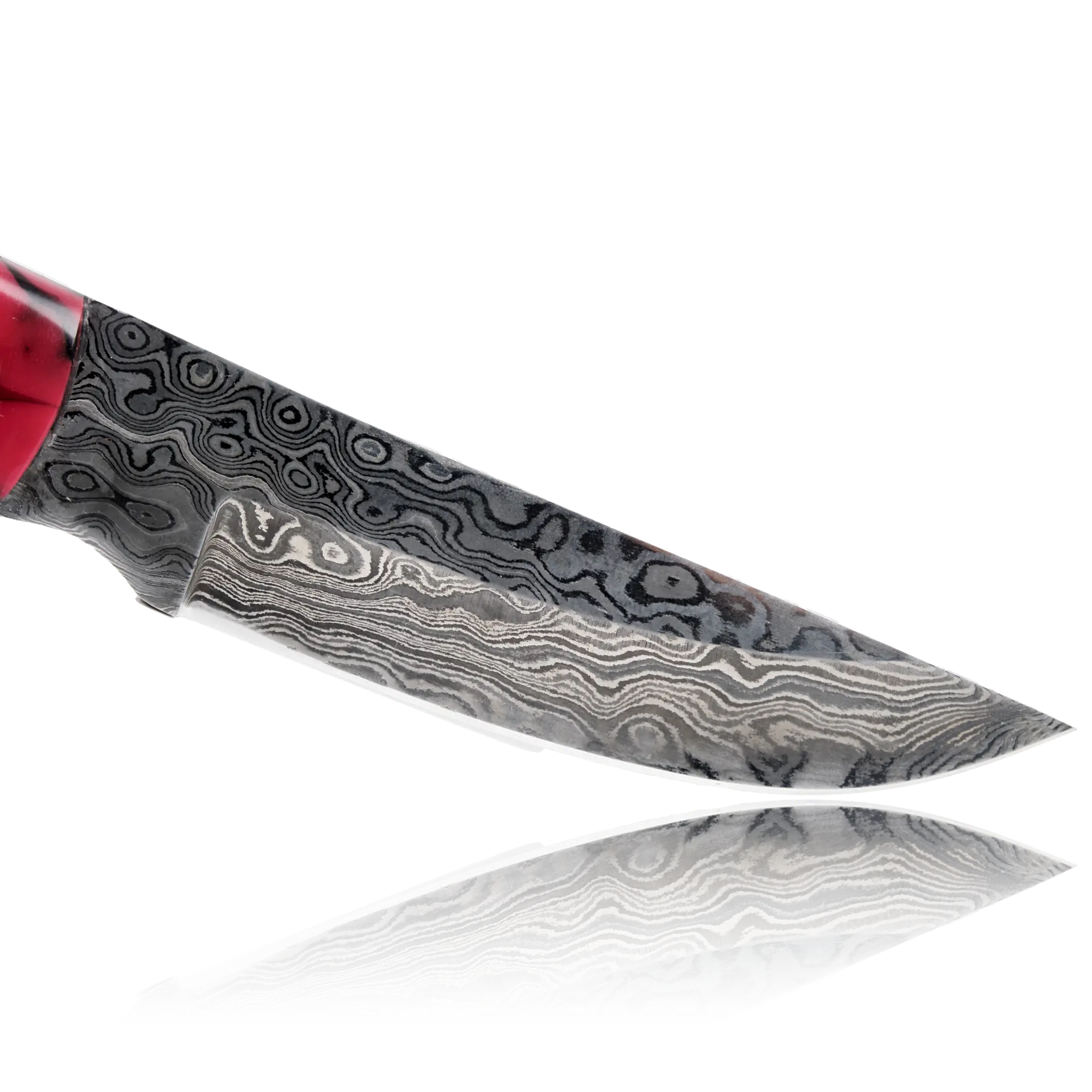 YUMA Damascus Steel Skinner Knife 5 inch blade with Original Cow leather sheath