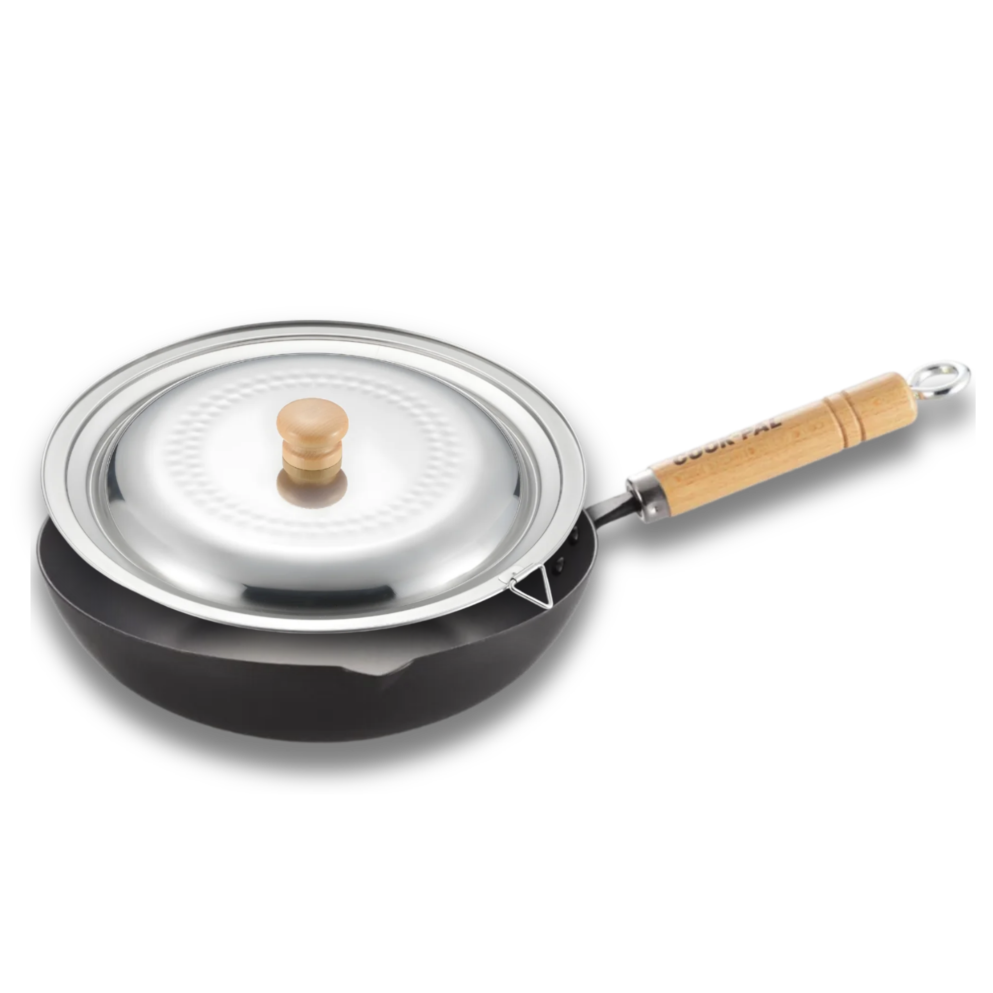 Yoshikawa Cook-Pal Ren Deep Carbon Steel Fry Pan 24cm with Yukihira Lid