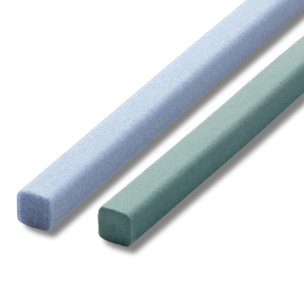 Zwilling Ceramic Sharpening Rod replacement stones in blue and green colors for knife sharpening.