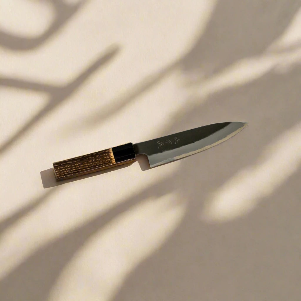 Hinoura Ajikataya 150mm Petty Knife – White #2 – Kurouchi Finish