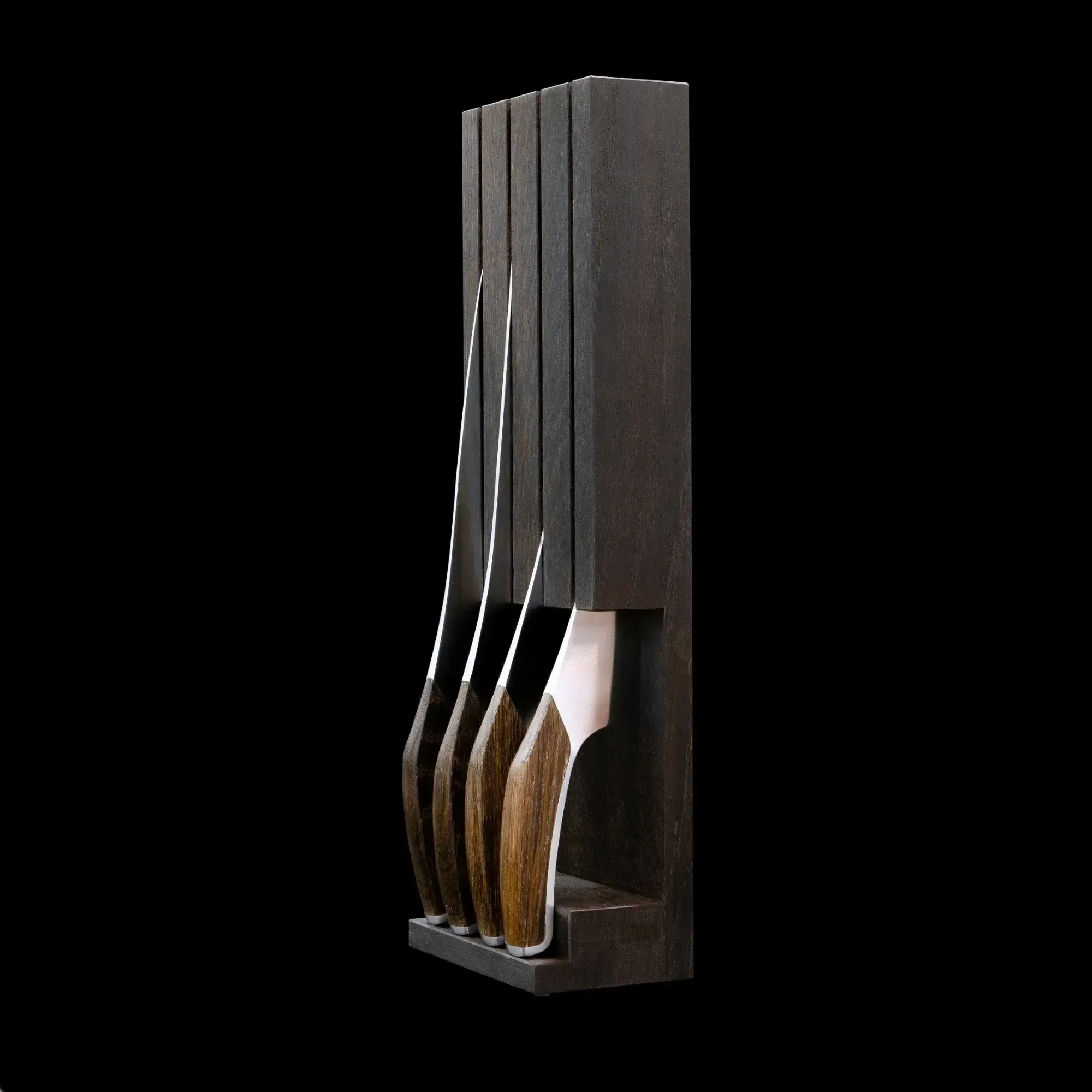 SYNCHROS | 4 piece bundle with Oak-wood Knife holder