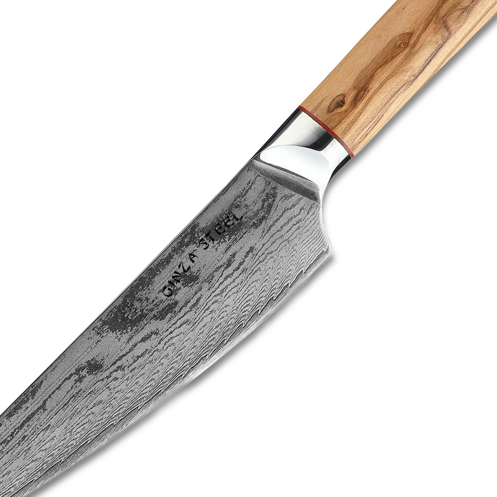Ginza Steel MIA 17 Chef Knife 6.5” – Damascus AUS10 Steel, 67-Layer, Olive Wood Handle