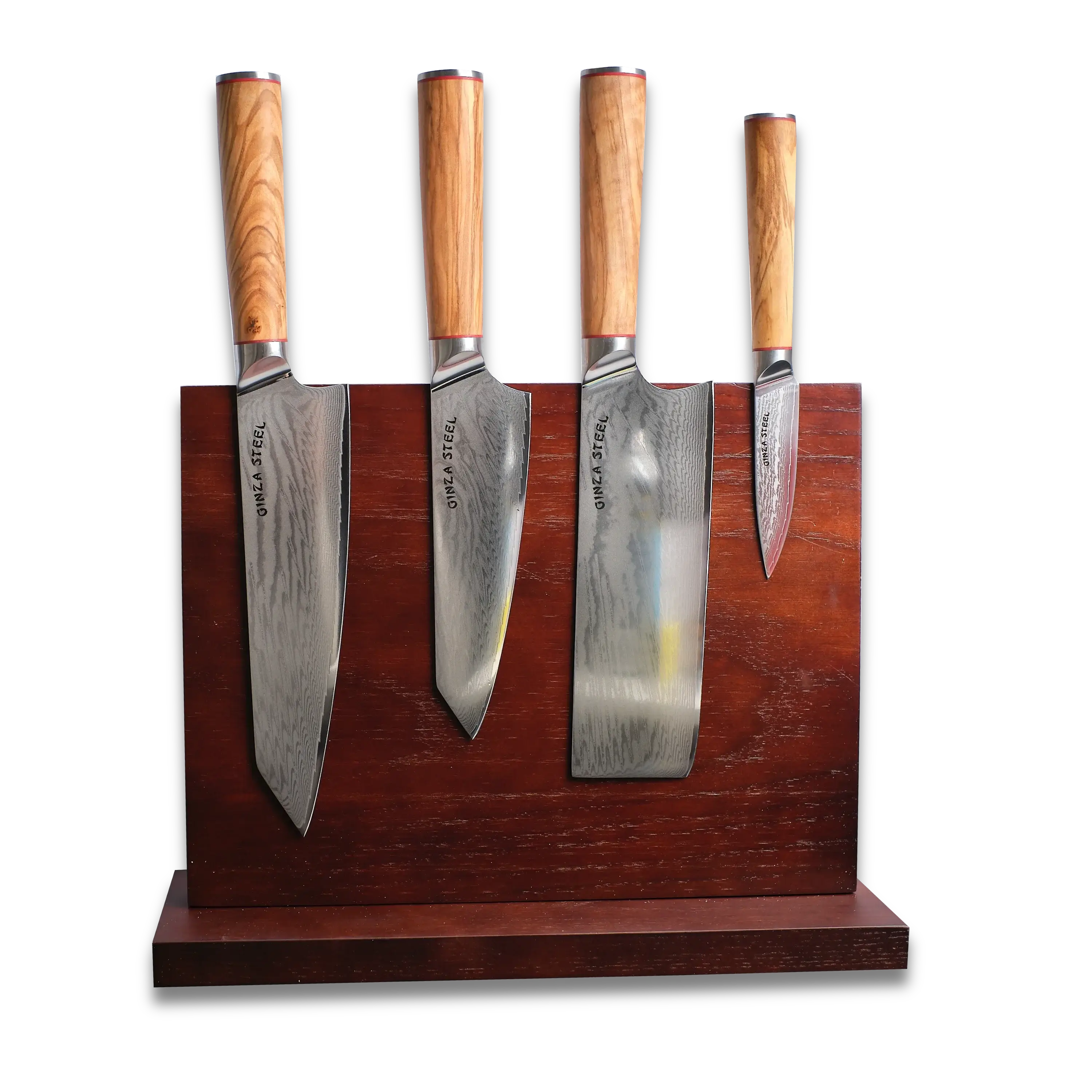 KC Series | MIA FIVE - Essential 5 pcs Knife set | 4 Knives with Magnetic Wood Block