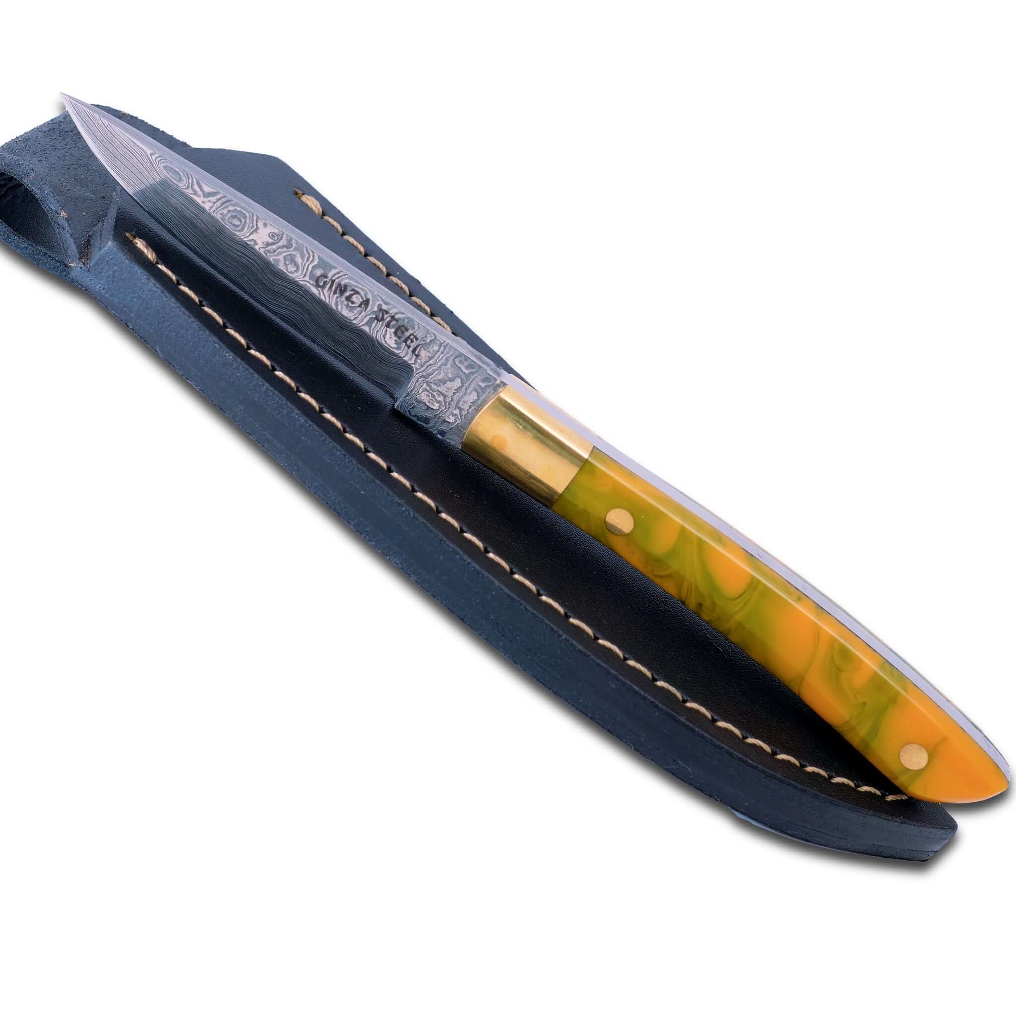 AKARI Skinner Knife 3.5 inch with Original Leather Sheath