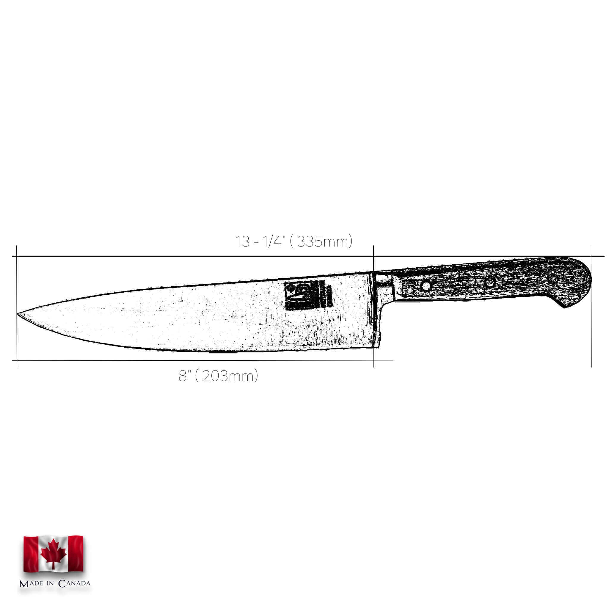 Grohmann Forged Heavy - Chef Knife 8" Forged Steel - #209FG-8