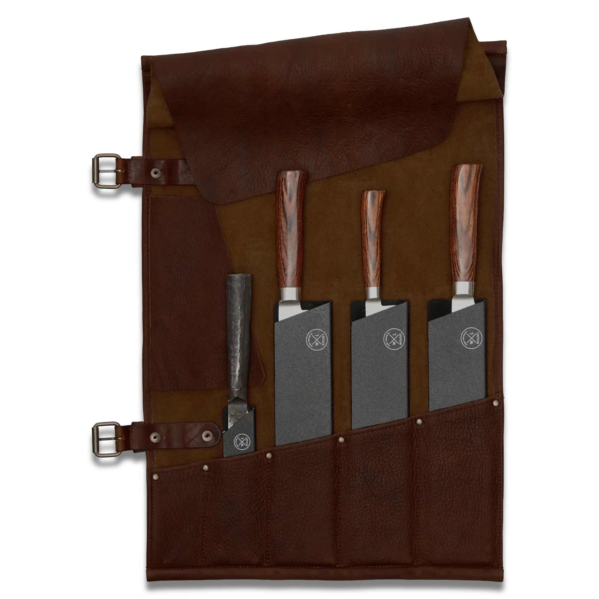 WITLOFT - Handmade leather Knife Role ( 5 Compartments)