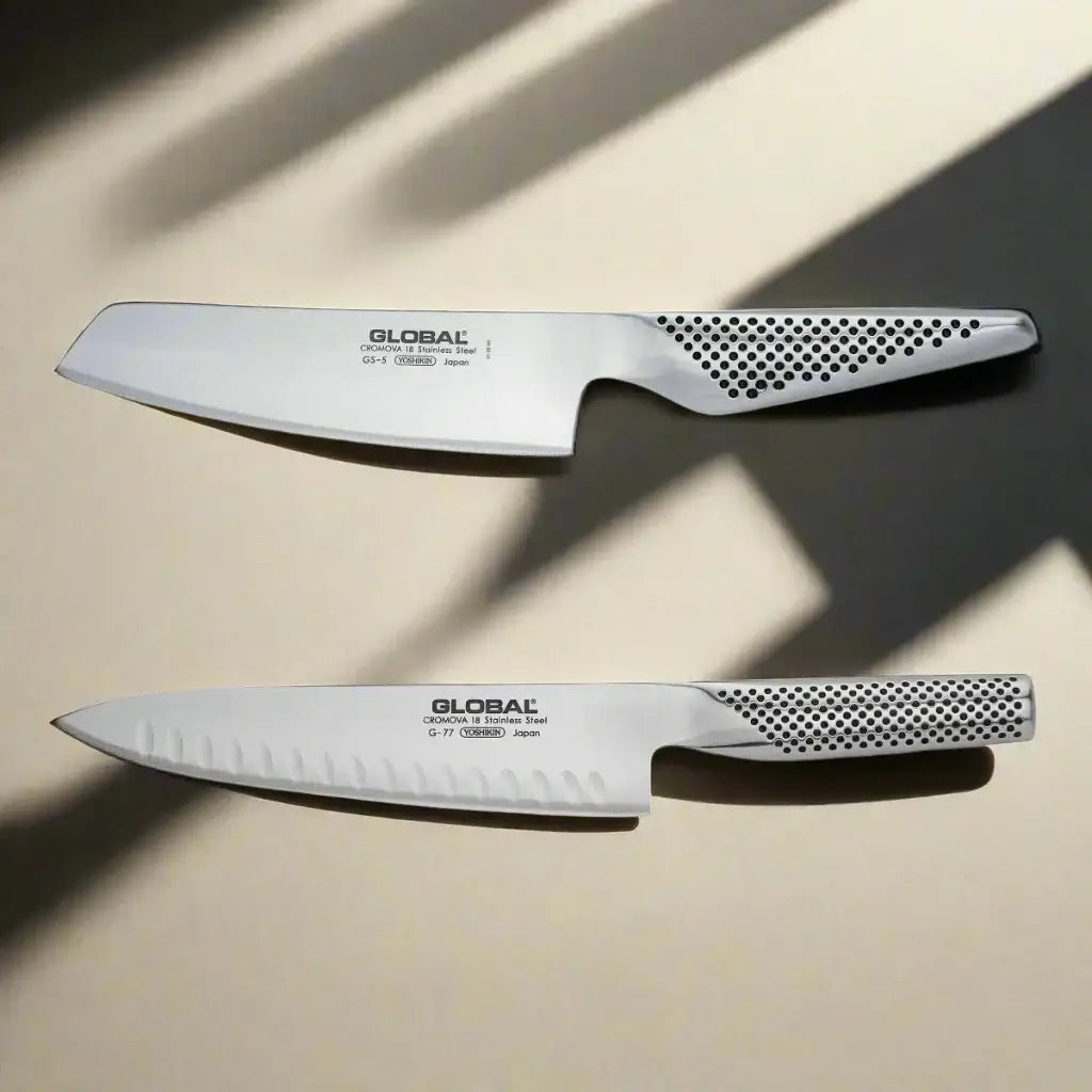 Global 2-Piece Knife Set – Fluted Chef & Vegetable Knife