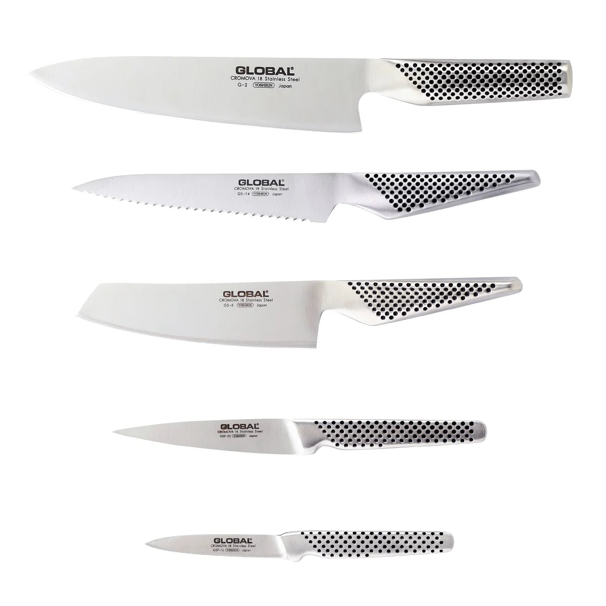 Global Katana 6-Piece Knife Block Set | Japanese Steel