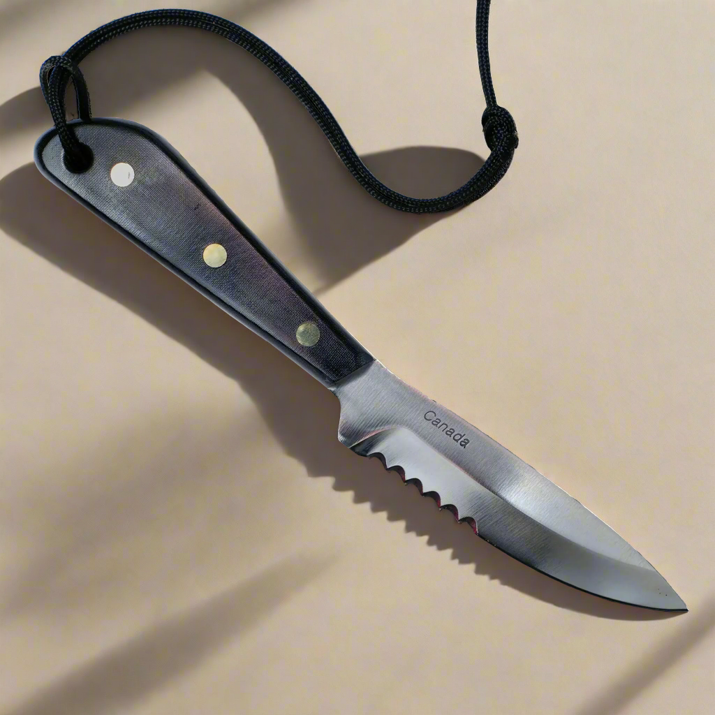 The D.H. Russel Boat Knife | Micarata handle Stainless Steel Serrated Blade| M3SW