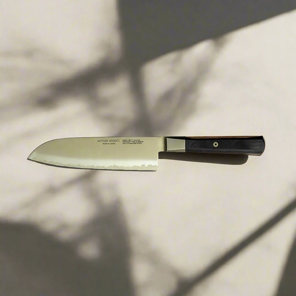 MIYABI 4000 FC 7-Inch Santoku Knife – Brown Handle