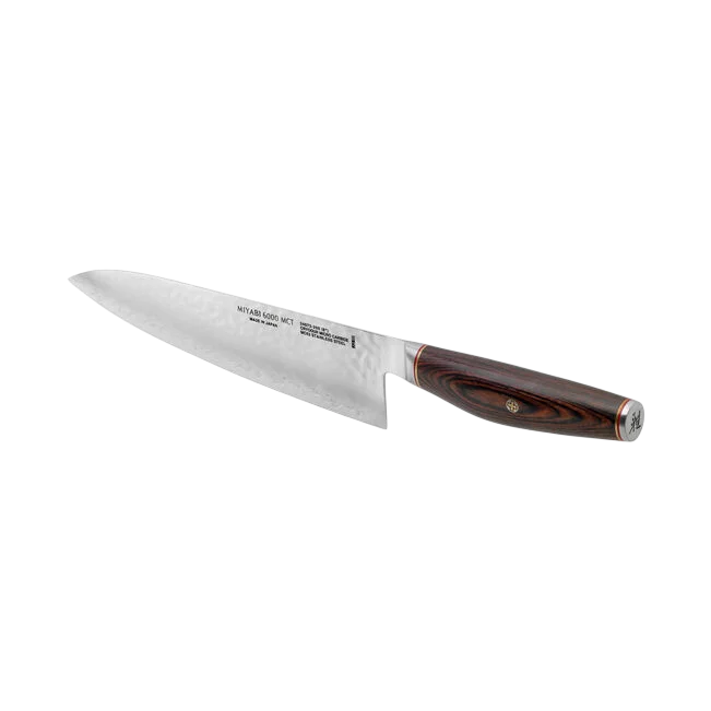 MIYABI Artisan 6000MCT 6-Inch Gyutoh Knife | SG2 Japanese Chef Knife angled view