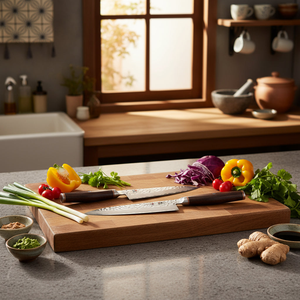 MIYABI Artisan 6000MCT 3-Piece Knife Set lifestyle image