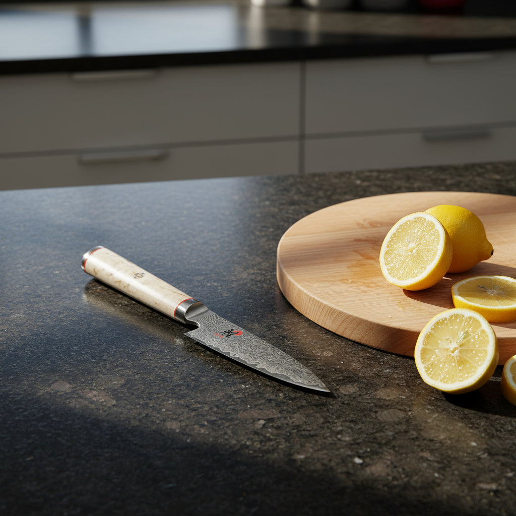 Knife with a decorative handle on a white background