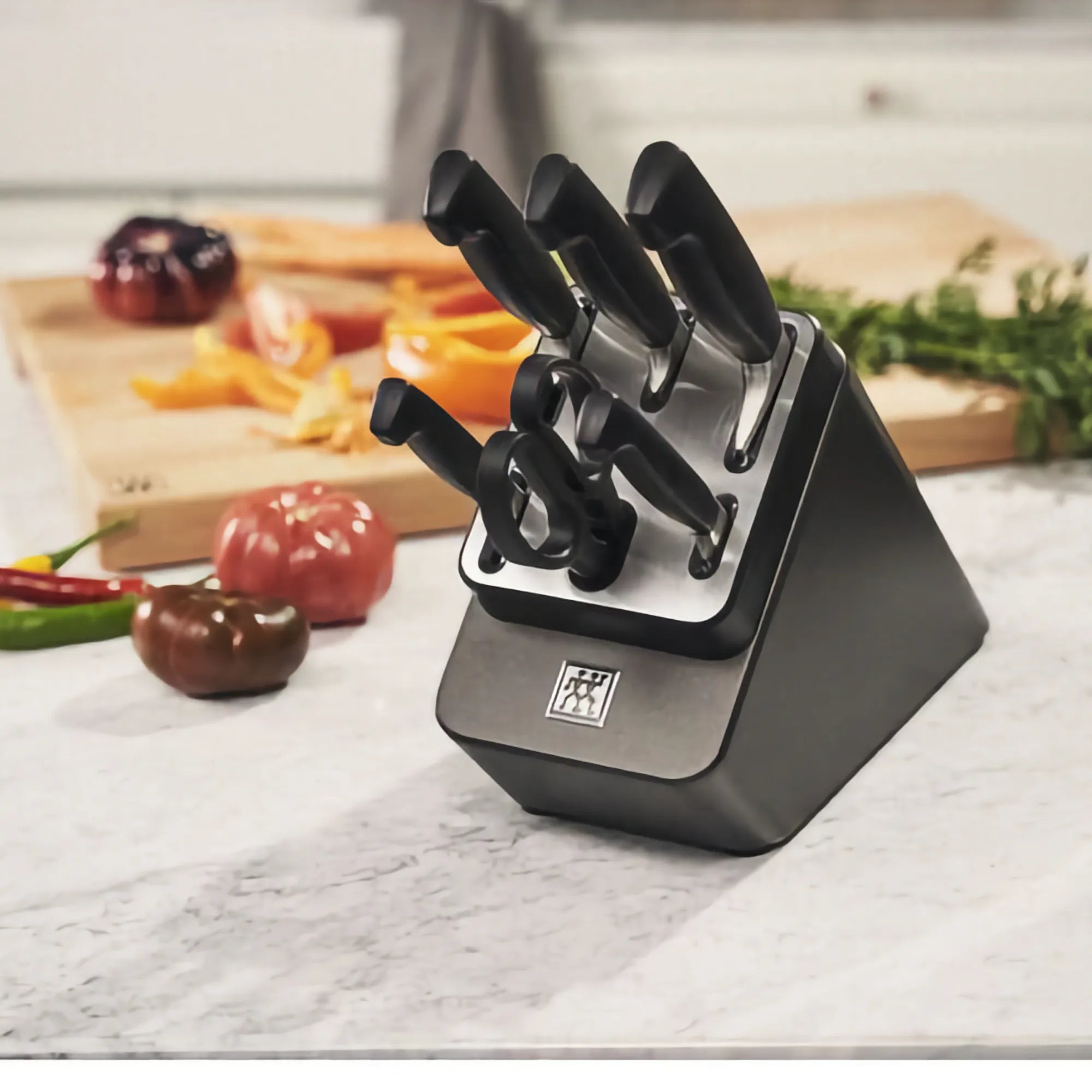 ZWILLING 7-Piece Knife Block Set with Sharpening Function – Stylish Anthracite Design, Made in Germany